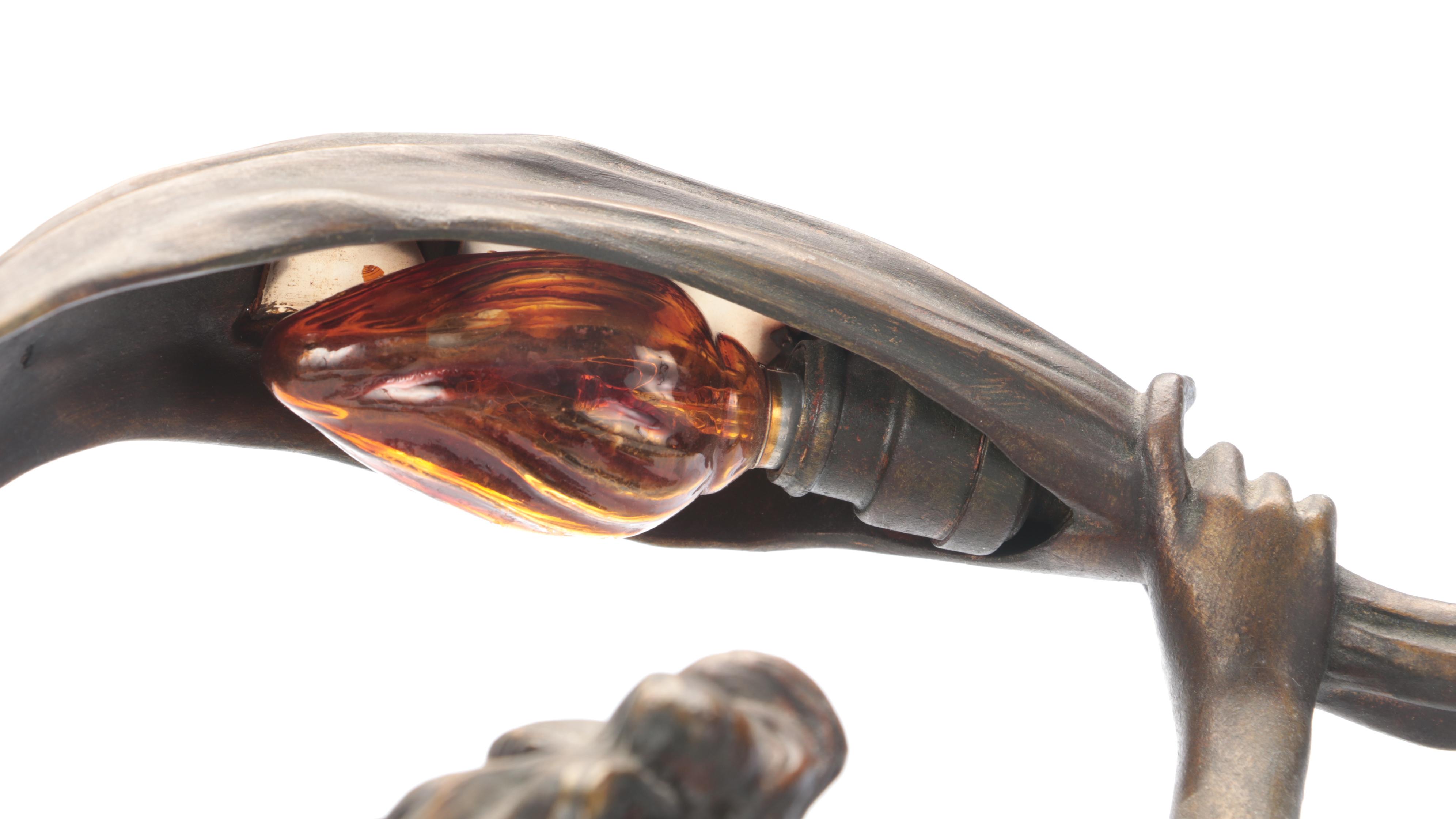 Anton Nelson "Stella" Art Nouveau Bronzed Baluster Figure Accent Lamp on Marble