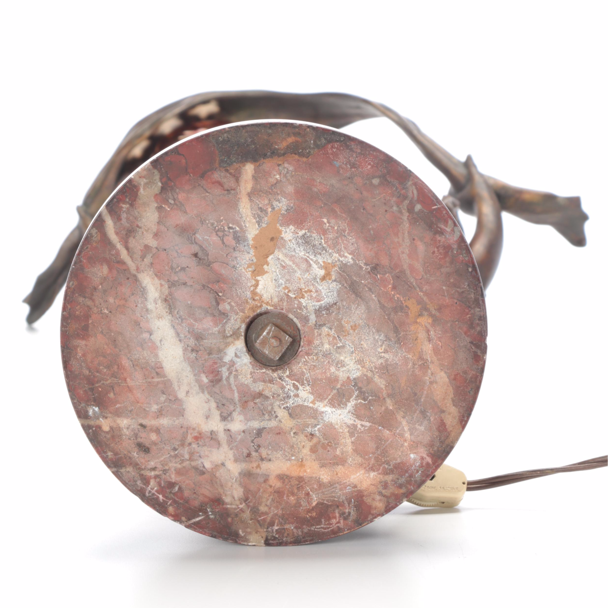 Anton Nelson "Stella" Art Nouveau Bronzed Baluster Figure Accent Lamp on Marble