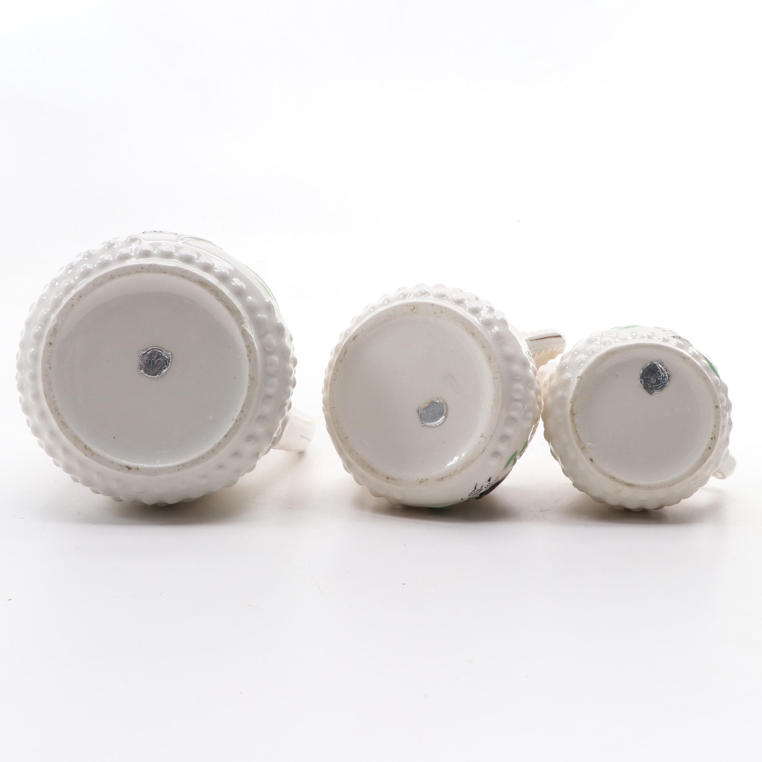 Tilso Ceramic Rooster Pitcher, Creamer and Sugar, Mid-20th Century