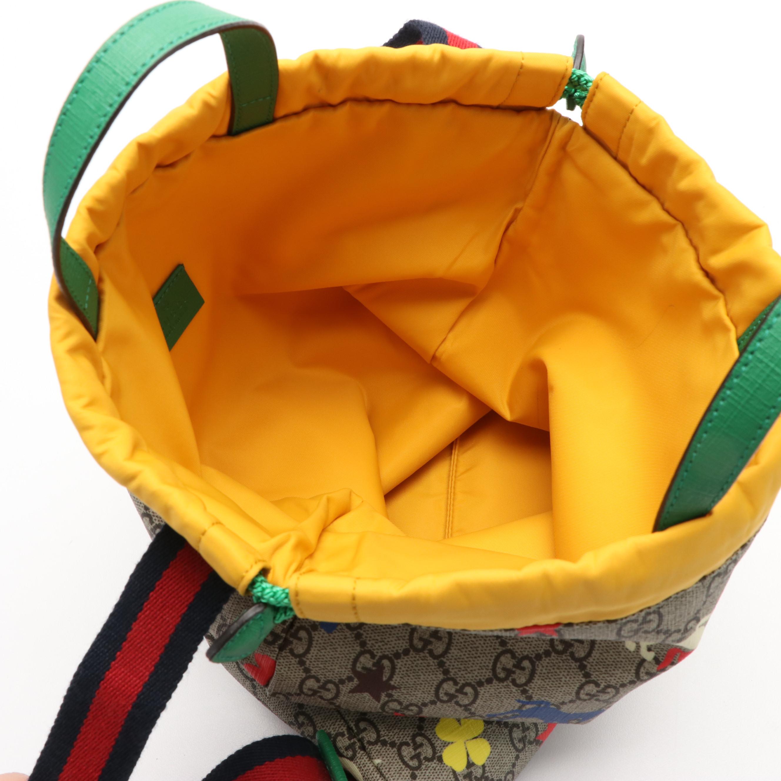 Gucci GG Supreme Equestrian Print Drawstring Children's Backpack