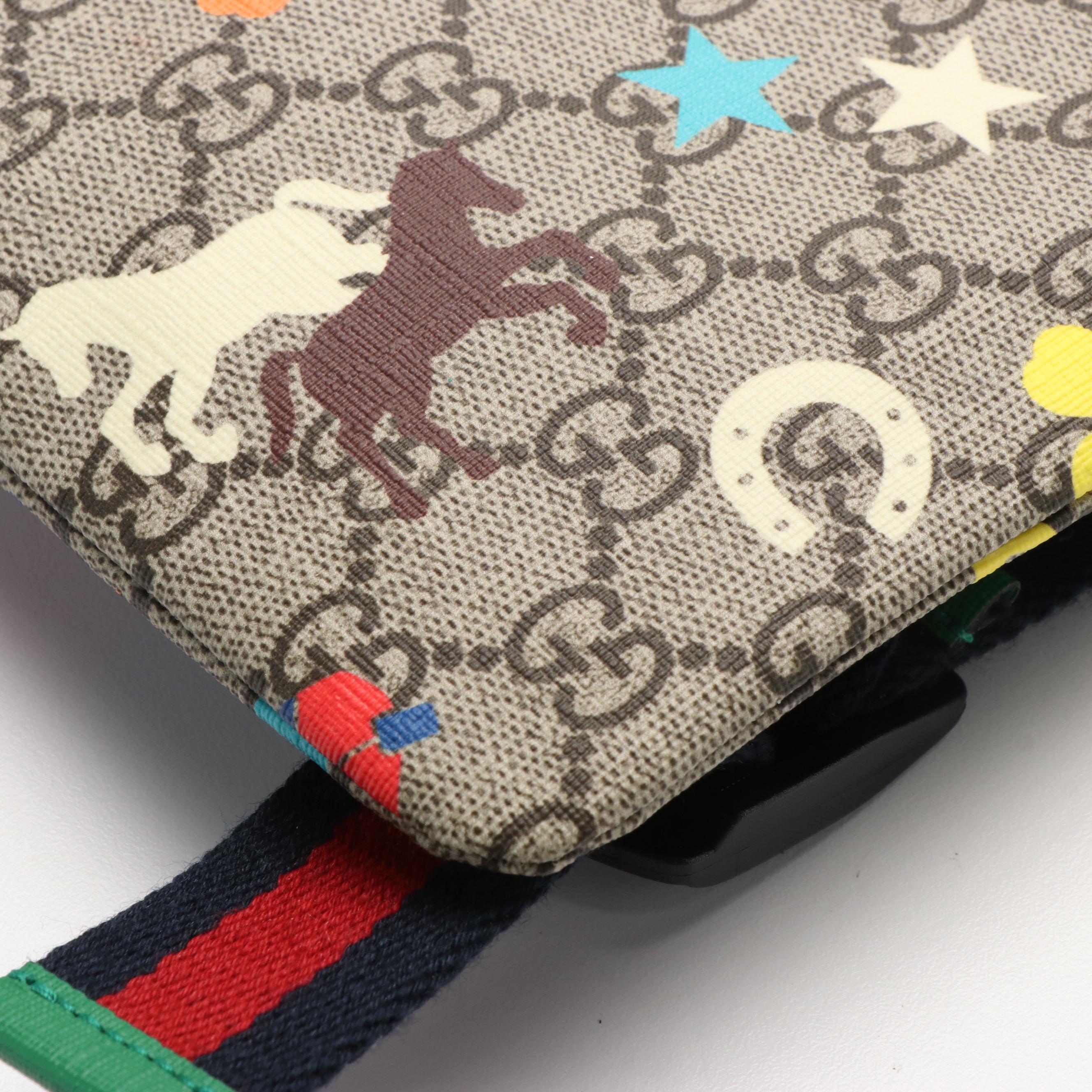 Gucci GG Supreme Equestrian Print Drawstring Children's Backpack