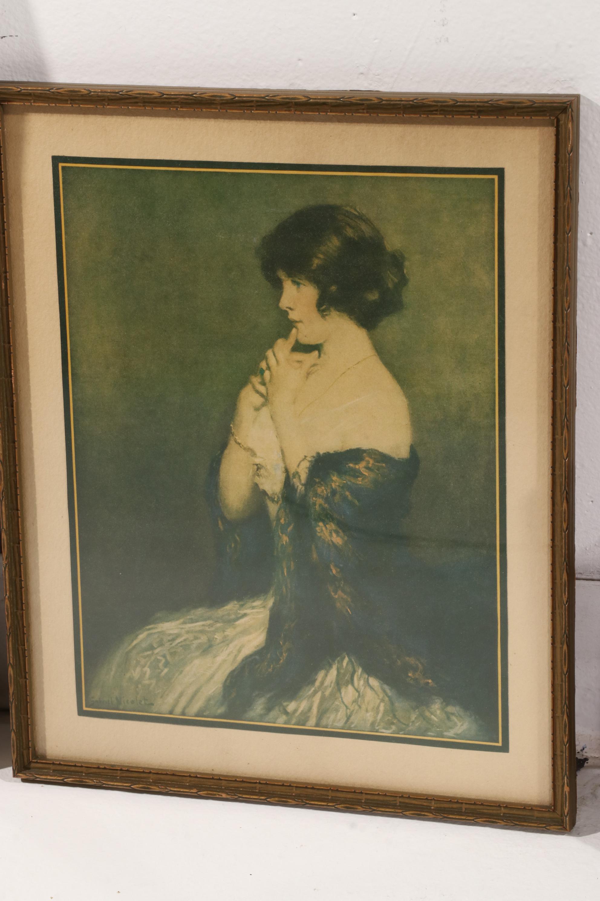 Victorian Style Wall Mirrors With  and Portrait and Botanical Prints