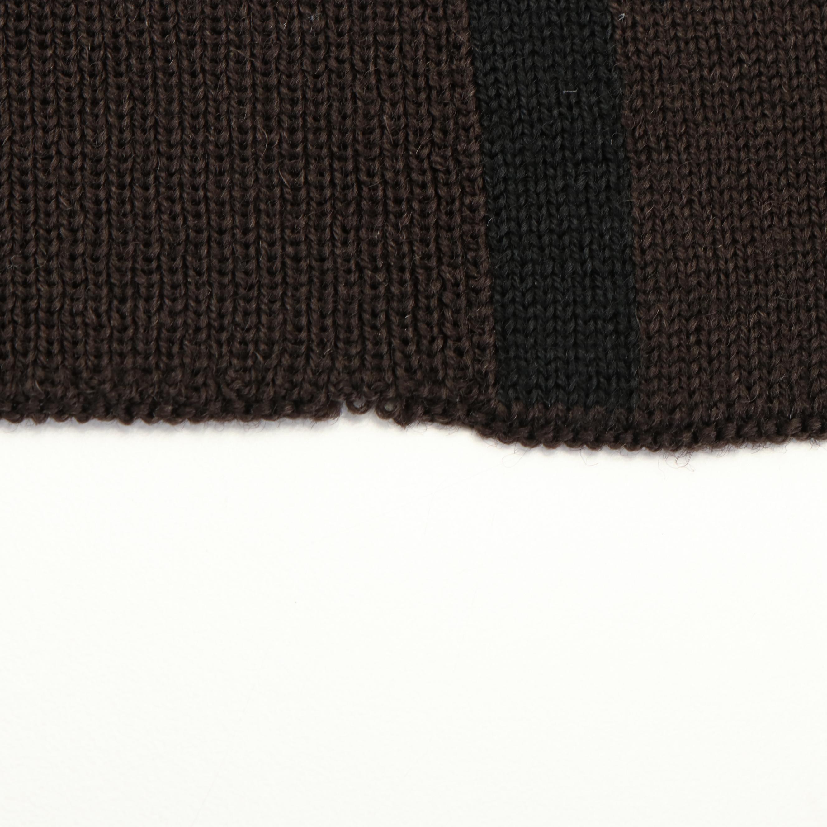 Fendi Logo Brown Wool Scarf
