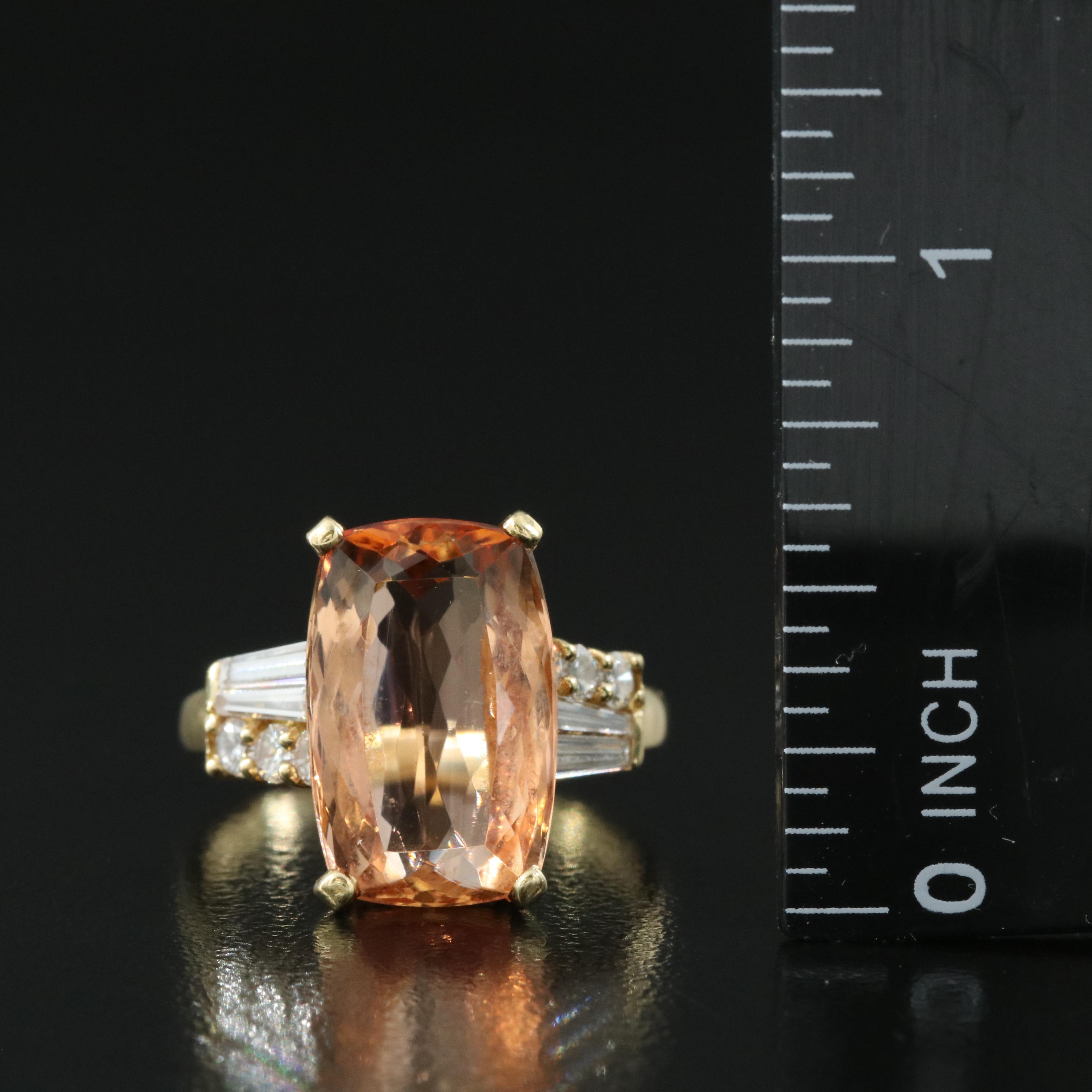 18K 7.53 CT Topaz and Diamond Ring with GIA Report