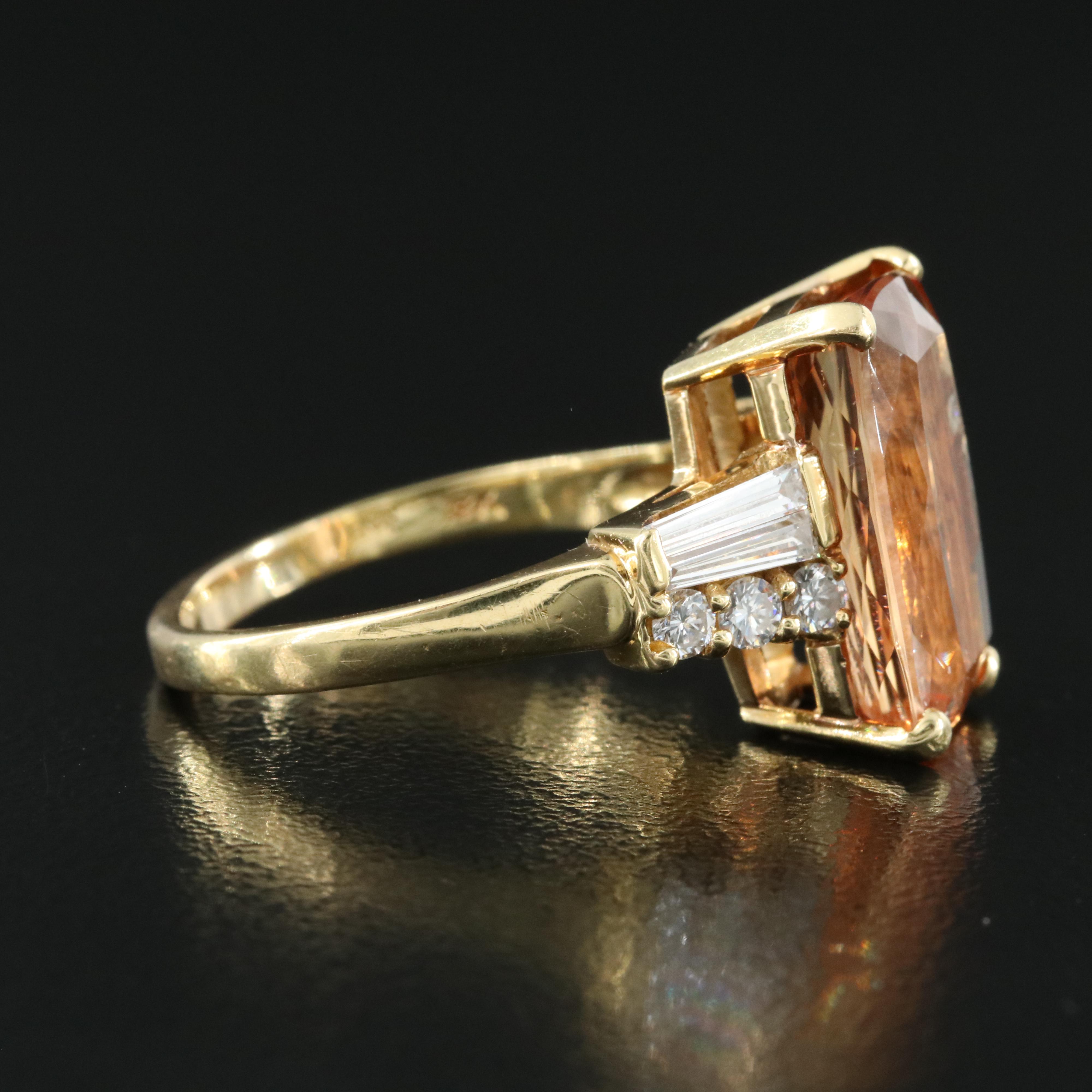 18K 7.53 CT Topaz and Diamond Ring with GIA Report