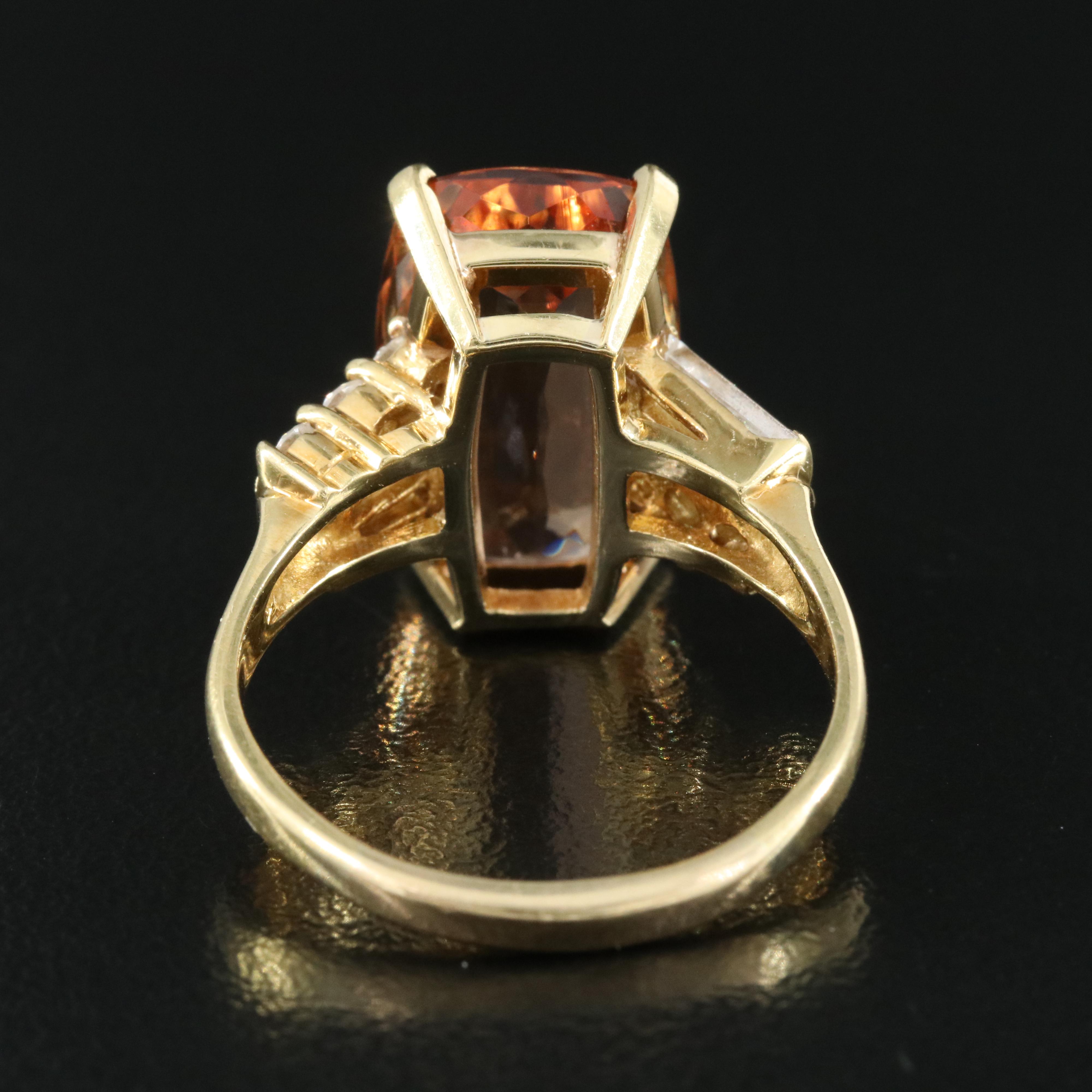 18K 7.53 CT Topaz and Diamond Ring with GIA Report