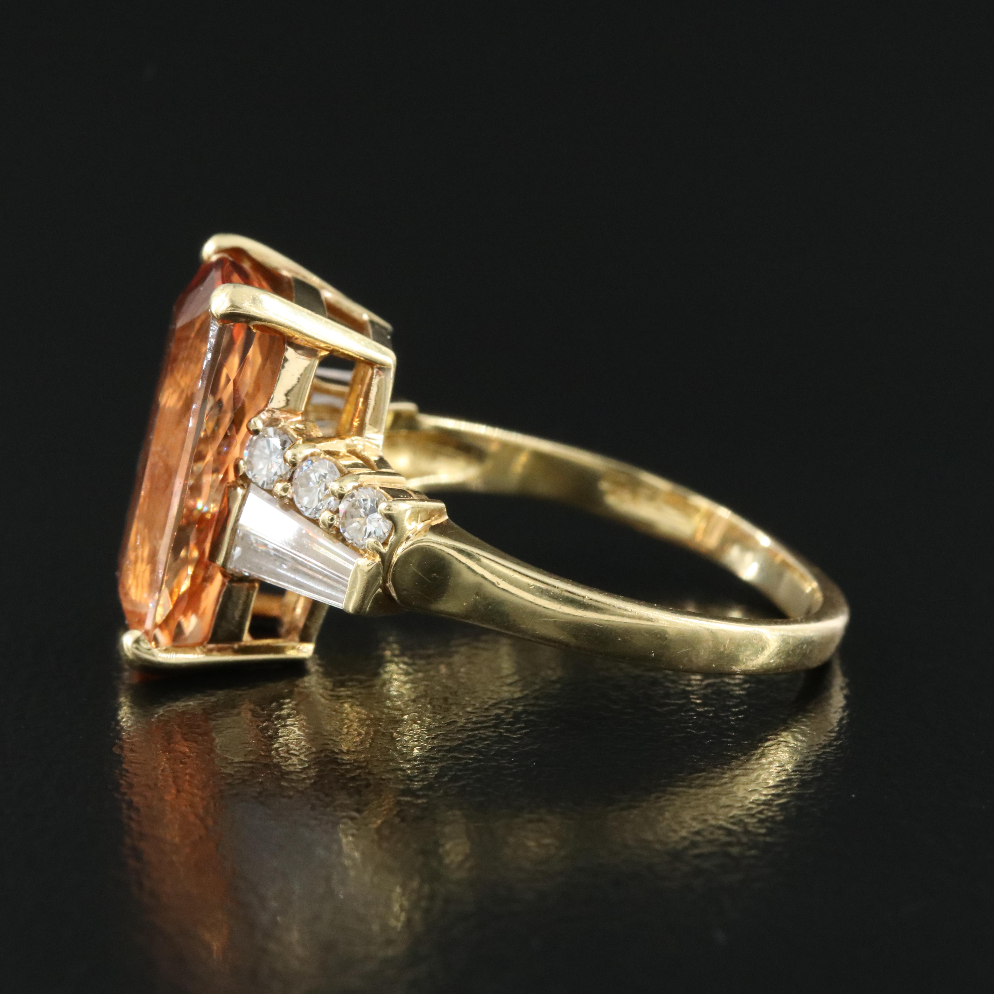 18K 7.53 CT Topaz and Diamond Ring with GIA Report