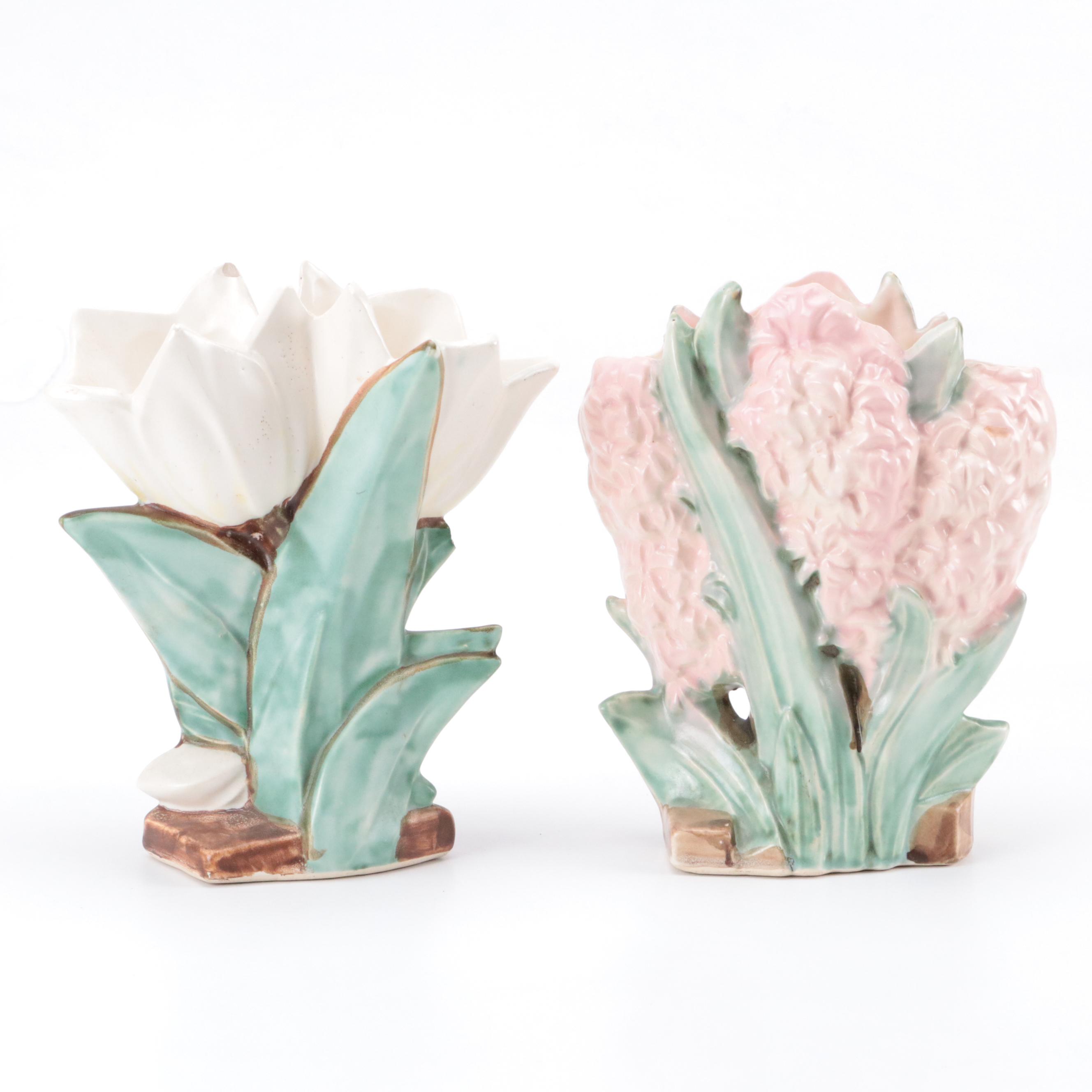 McCoy Pottery Hyacinth and Double Tulip Vases, Early to Mid 20th Century