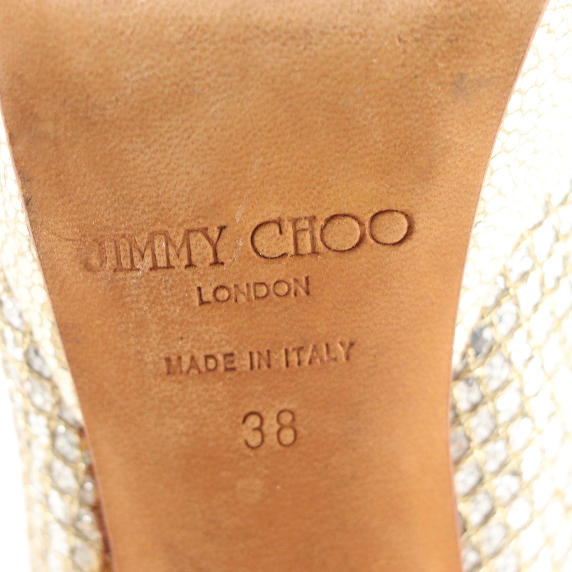 Jimmy Choo Peep Toe Pump Duo in Silver Glitter and Metallic Leather