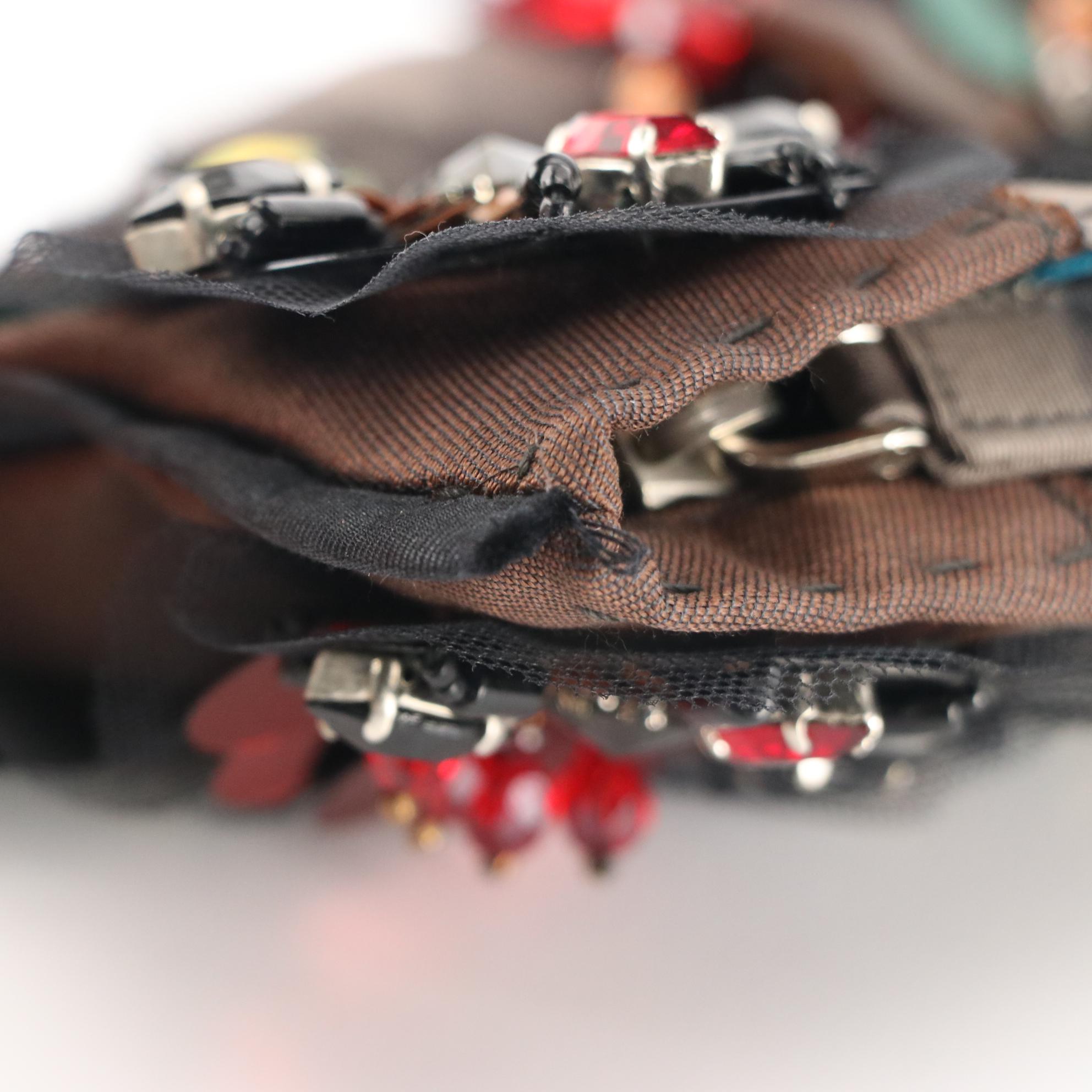 Prada Bead/Sequin Clutch in Faille Satin Fabric