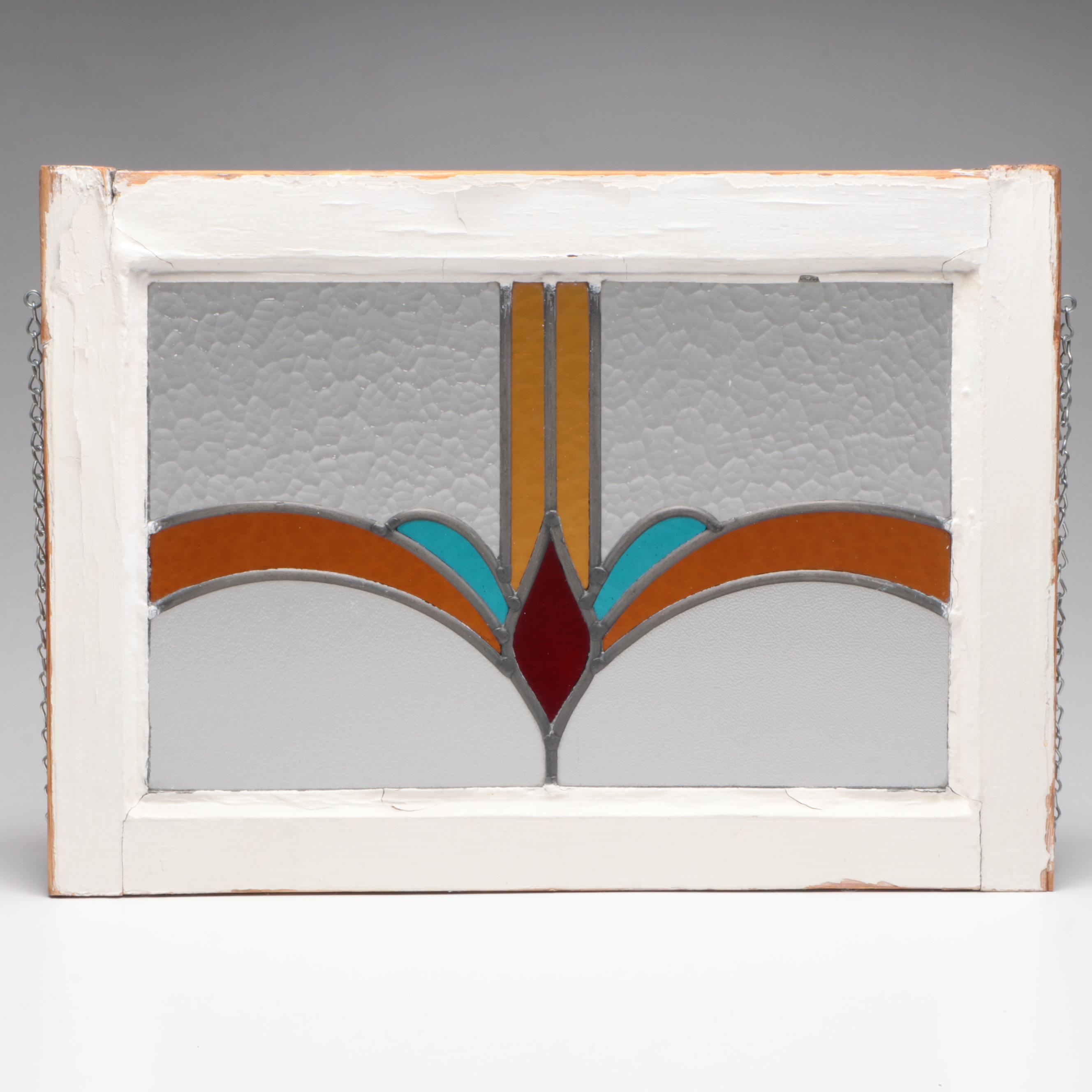 Colored Glass Window with Painted Frame