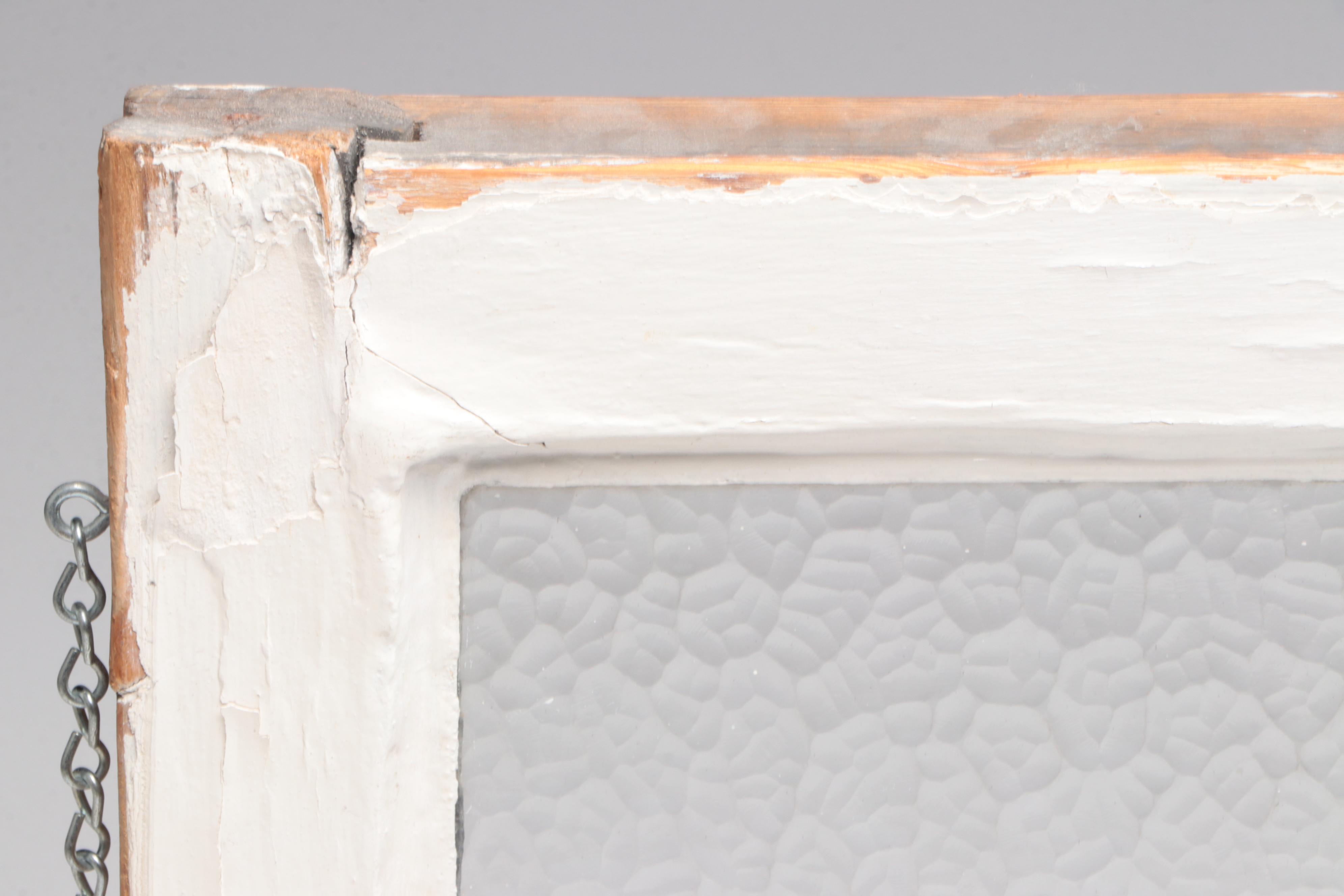 Colored Glass Window with Painted Frame