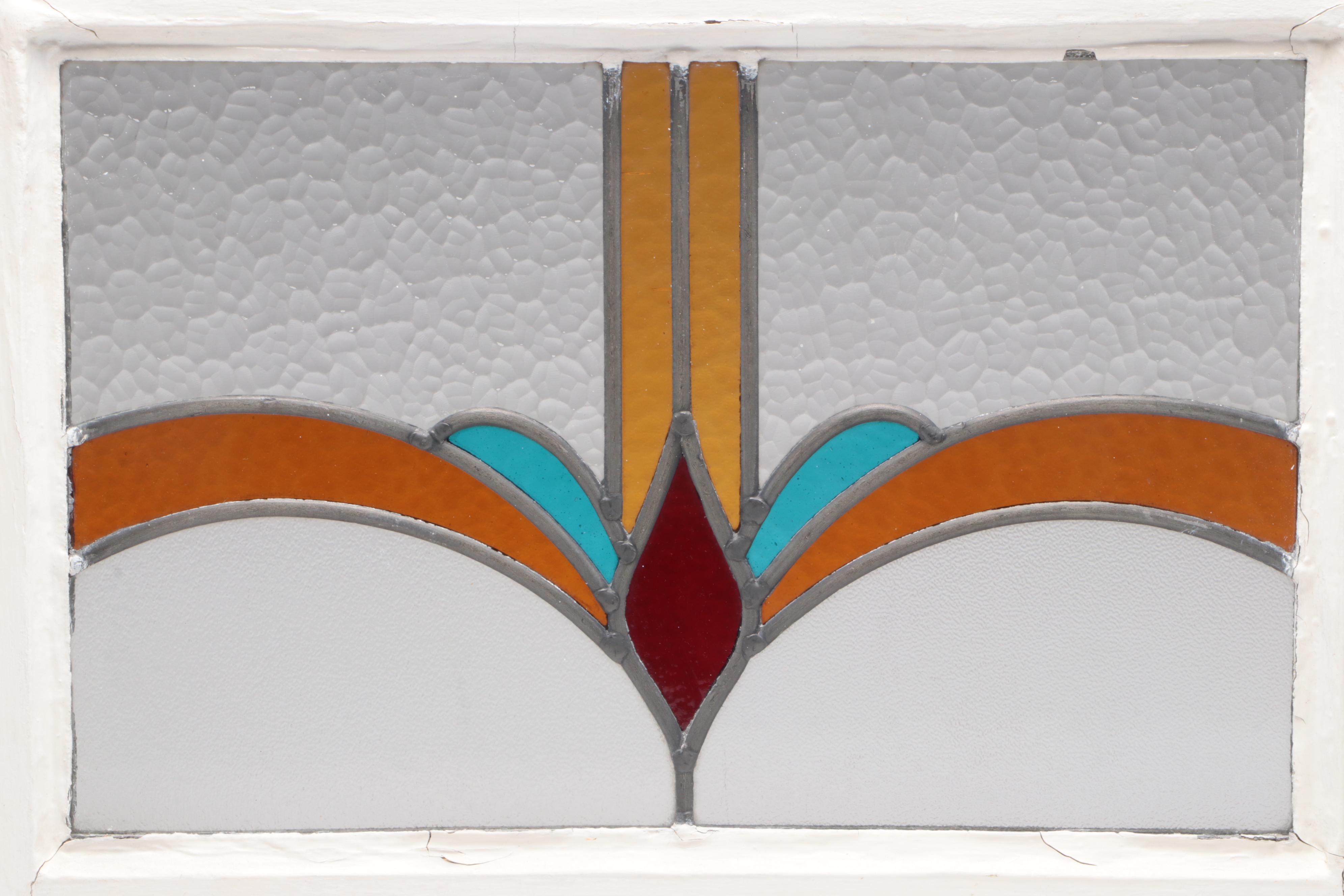 Colored Glass Window with Painted Frame