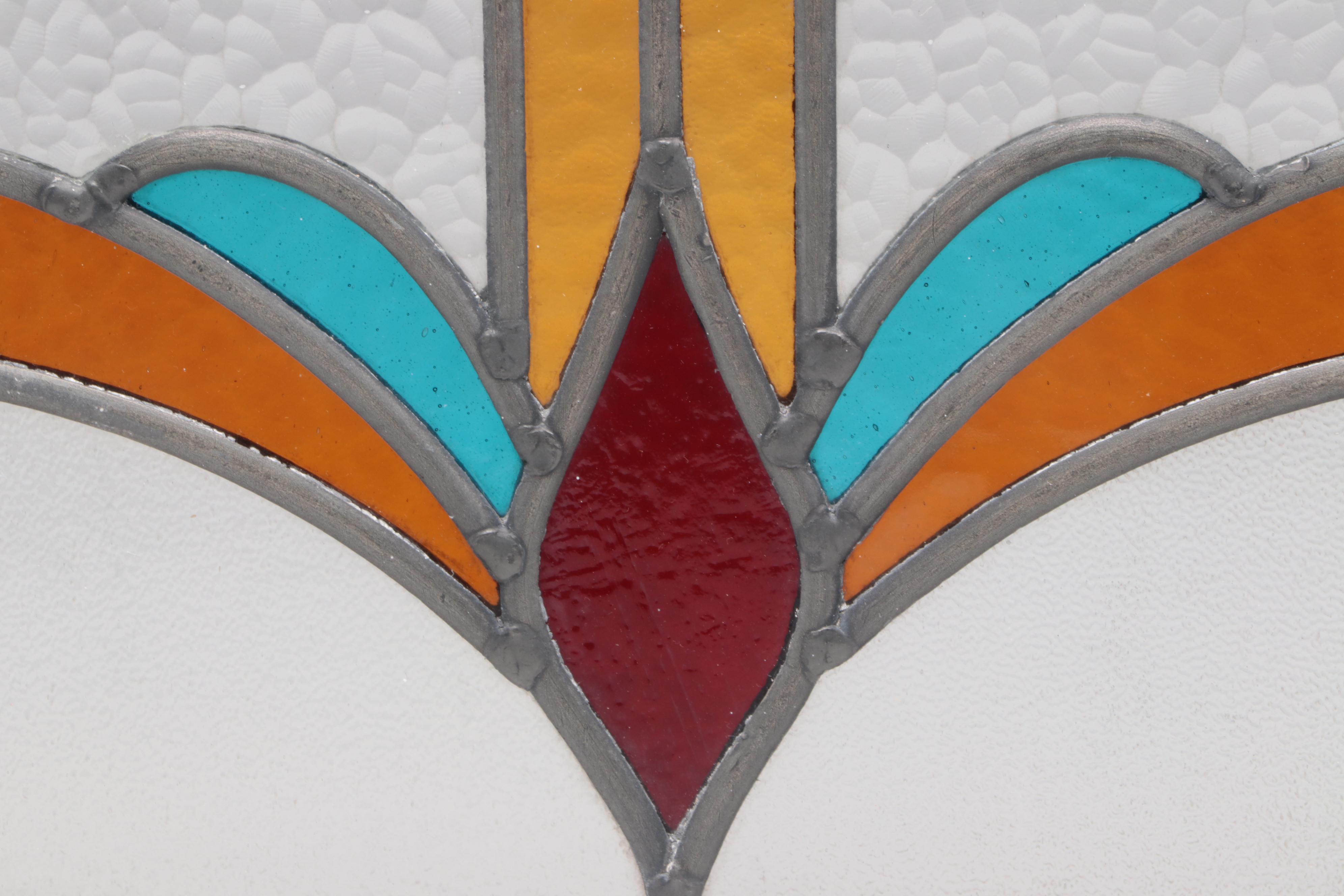 Colored Glass Window with Painted Frame