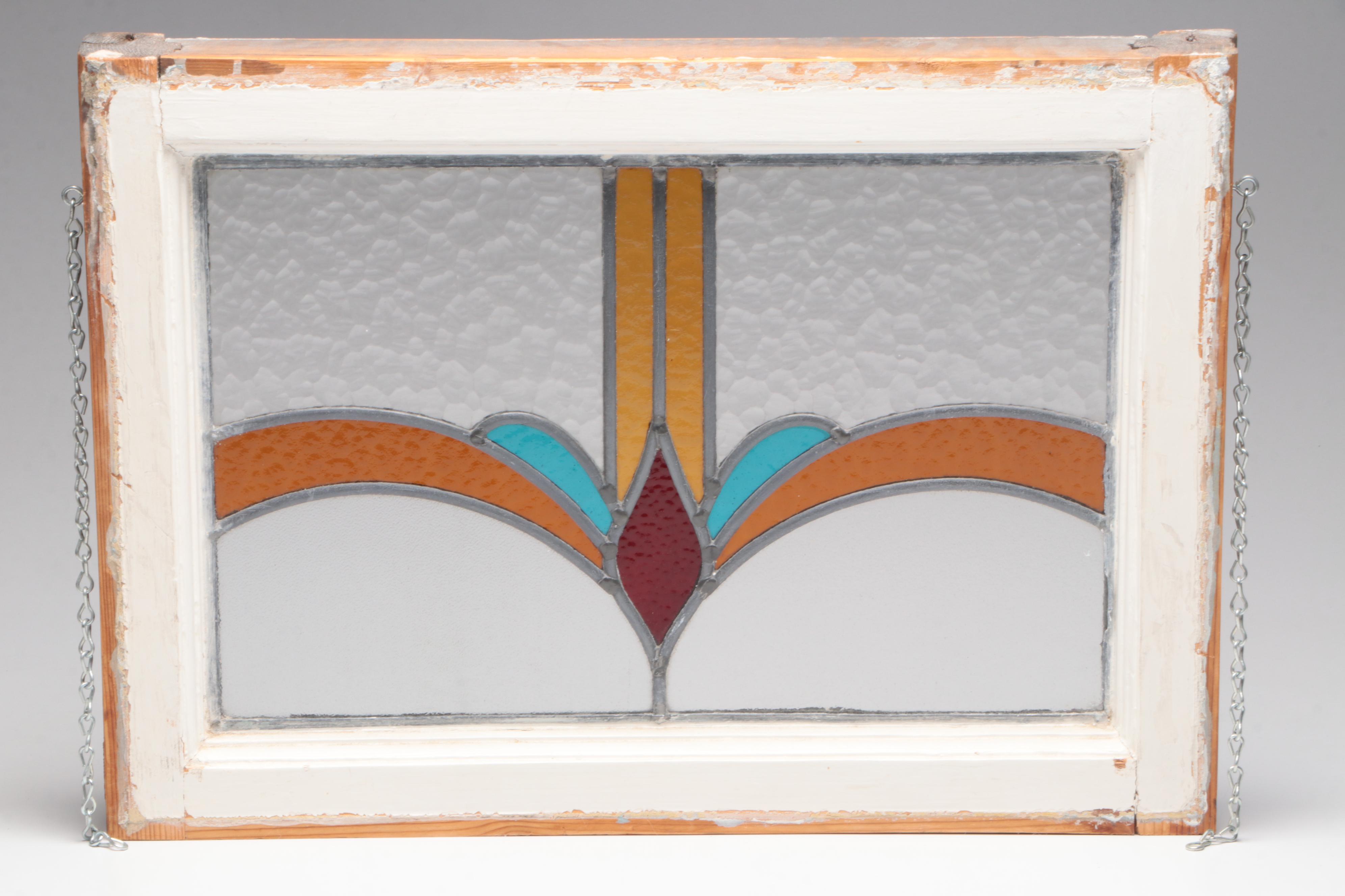 Colored Glass Window with Painted Frame