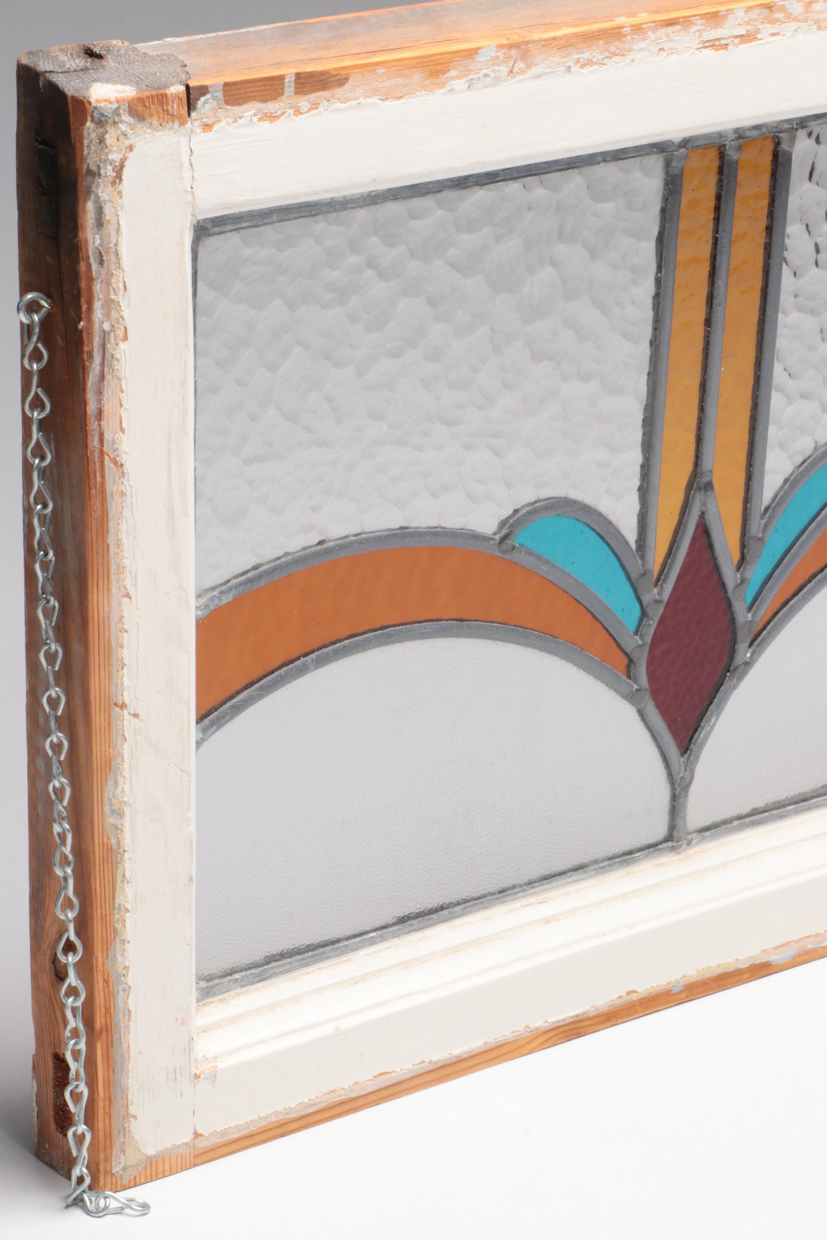 Colored Glass Window with Painted Frame