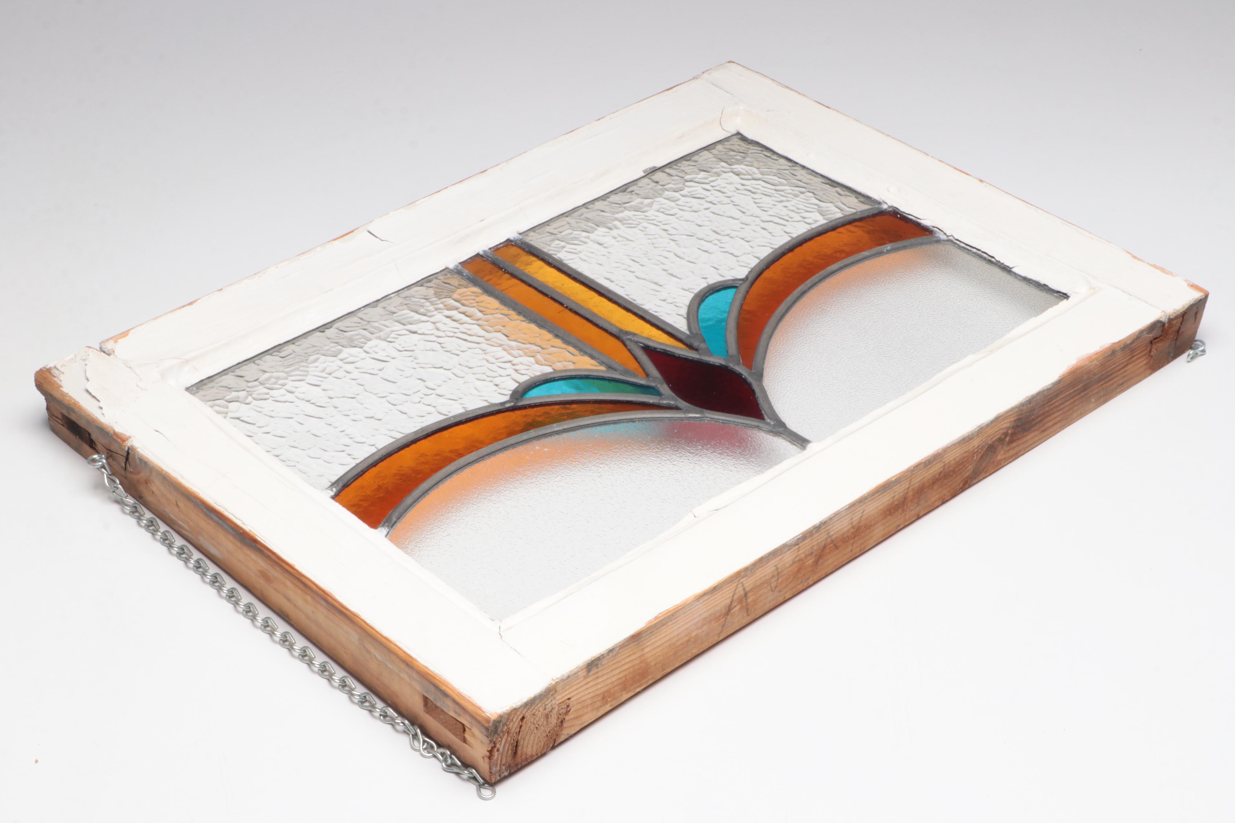 Colored Glass Window with Painted Frame