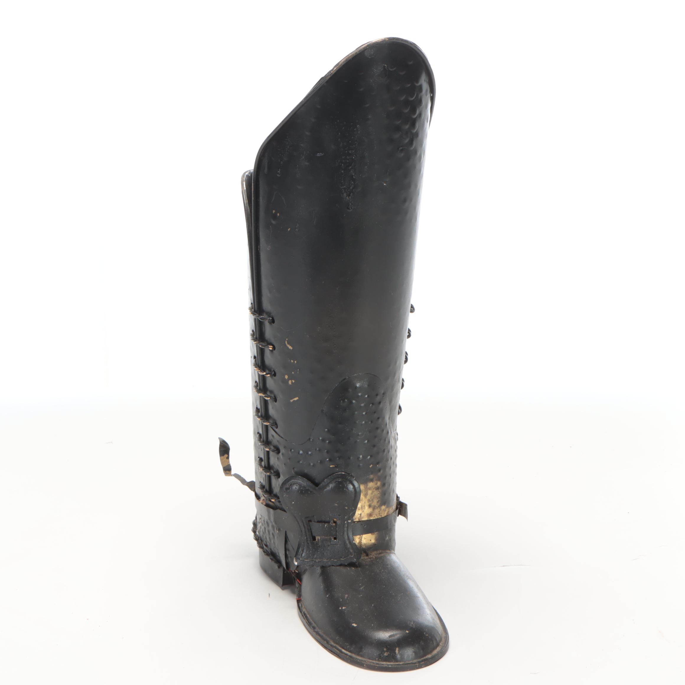 Metal Riding Boot Umbrella Stand