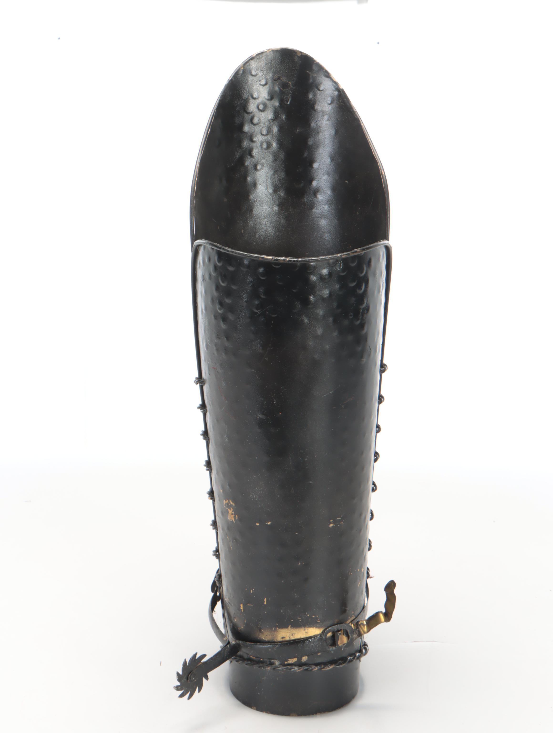 Metal Riding Boot Umbrella Stand