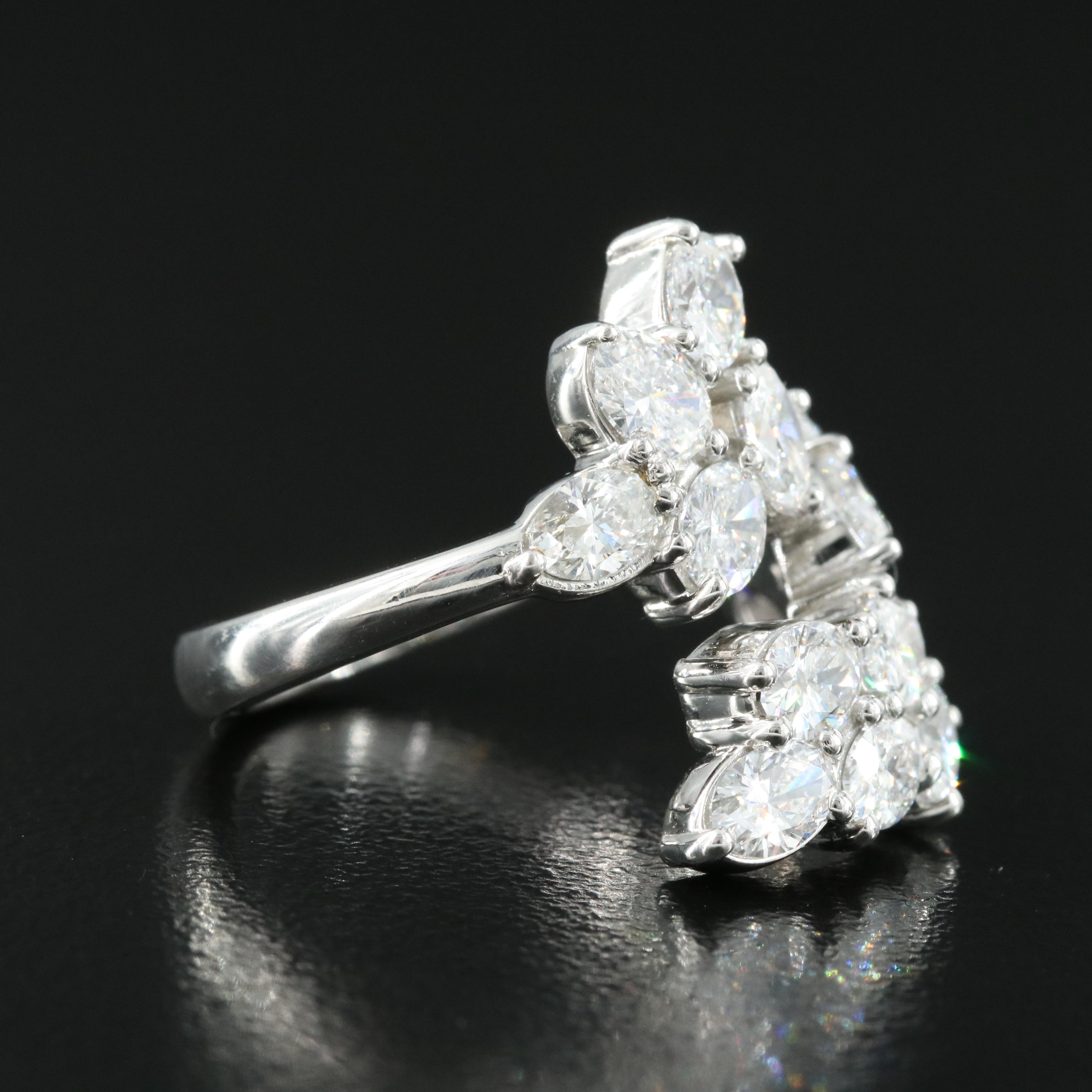 Platinum 2.67 CTW Diamond Bypass Ring