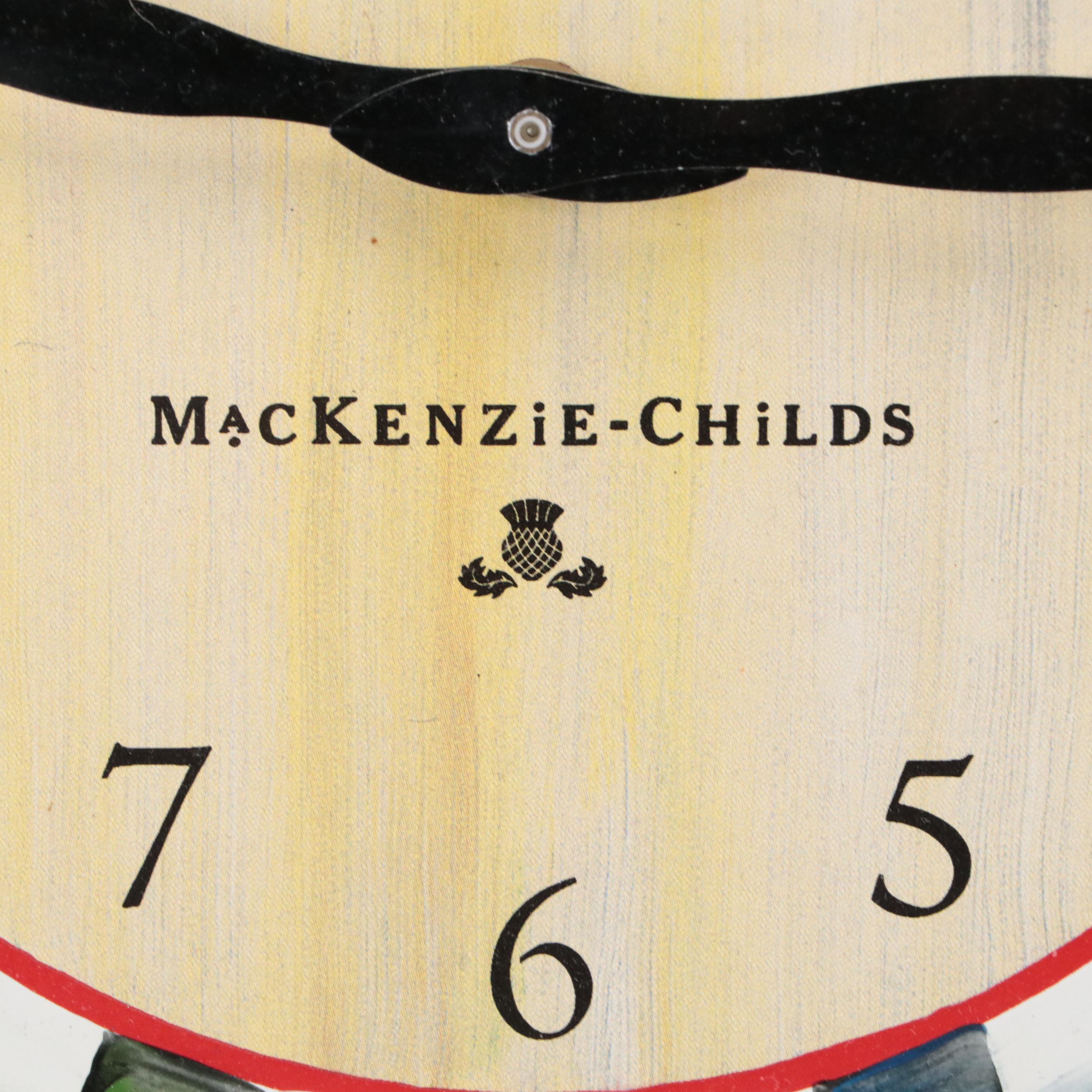 MacKenzie-Childs "Courtly Check" Teapot, Paper Towel Holder and Wall Clock