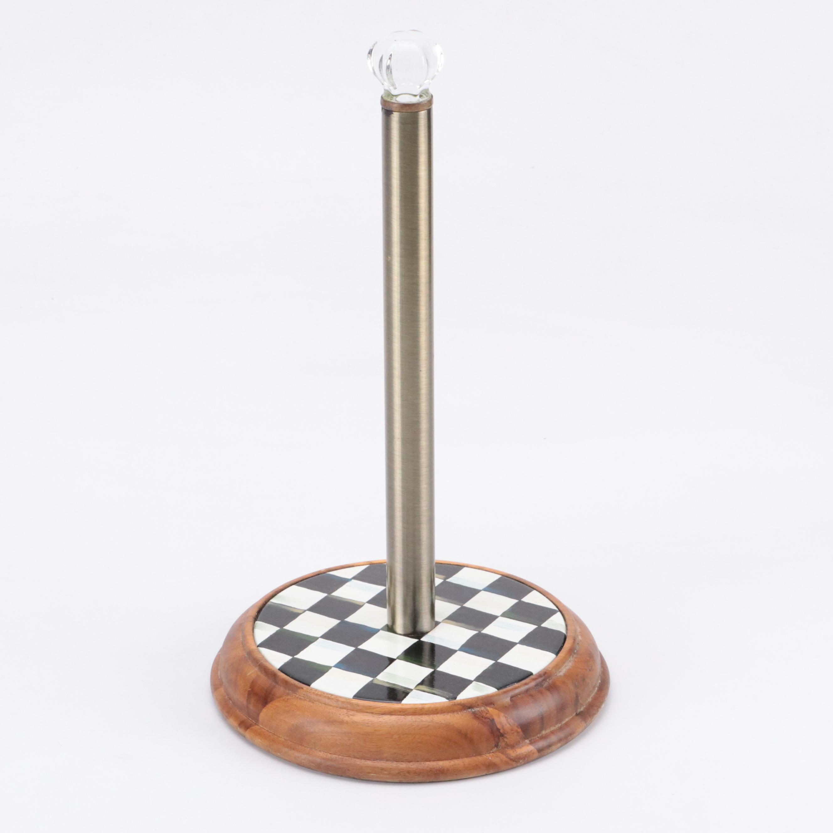 MacKenzie-Childs "Courtly Check" Teapot, Paper Towel Holder and Wall Clock