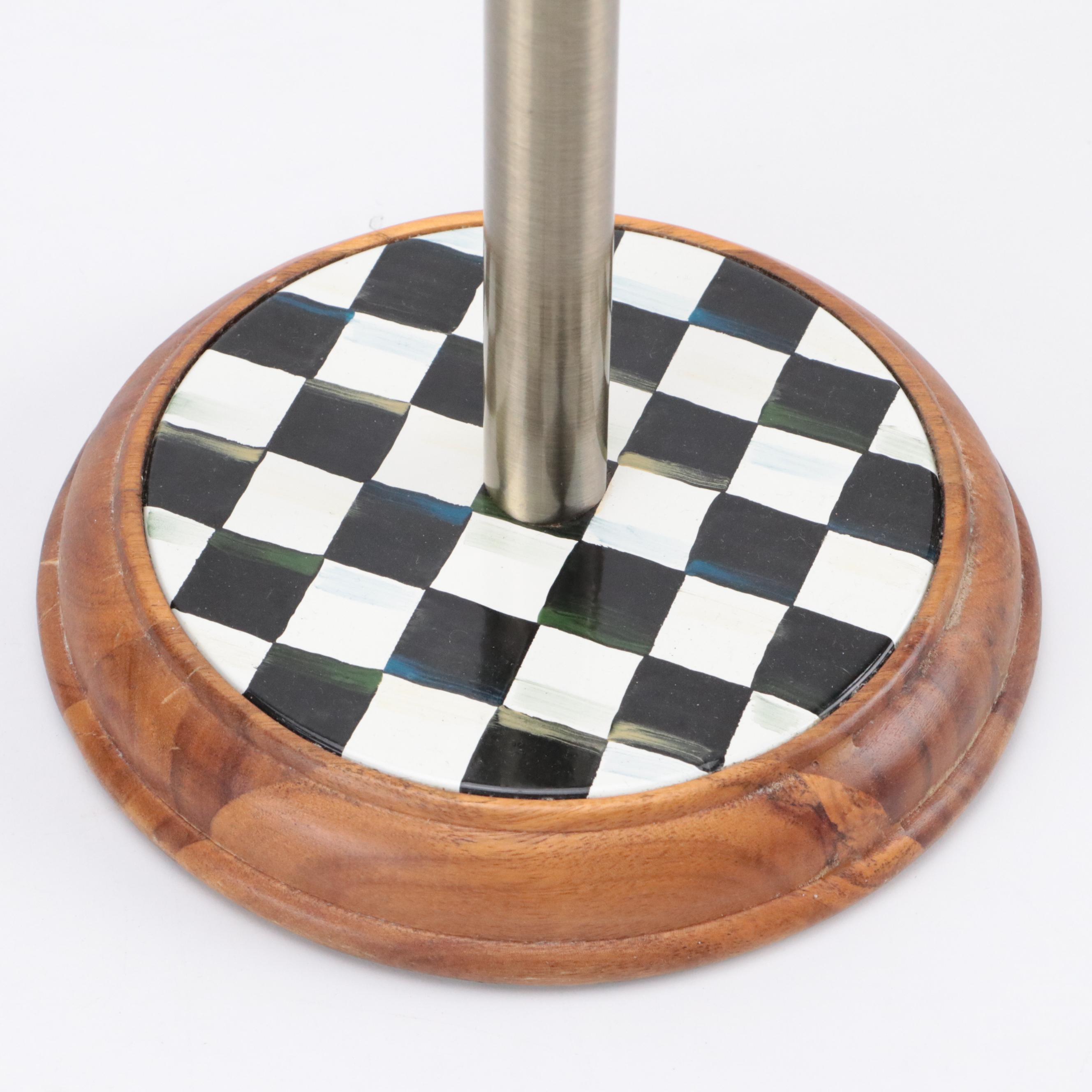 MacKenzie-Childs "Courtly Check" Teapot, Paper Towel Holder and Wall Clock