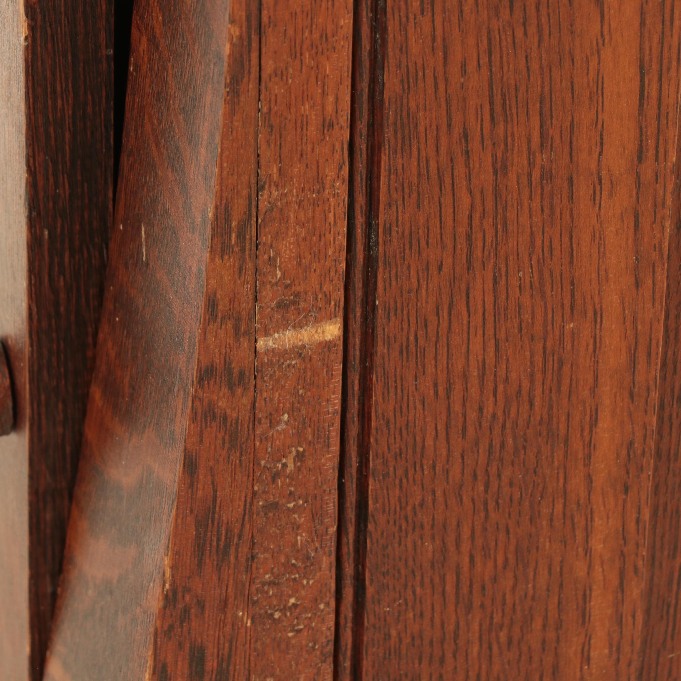 Franklin Egyptian Revival Decorated Treadle Sewing Machine in Oak Cabinet