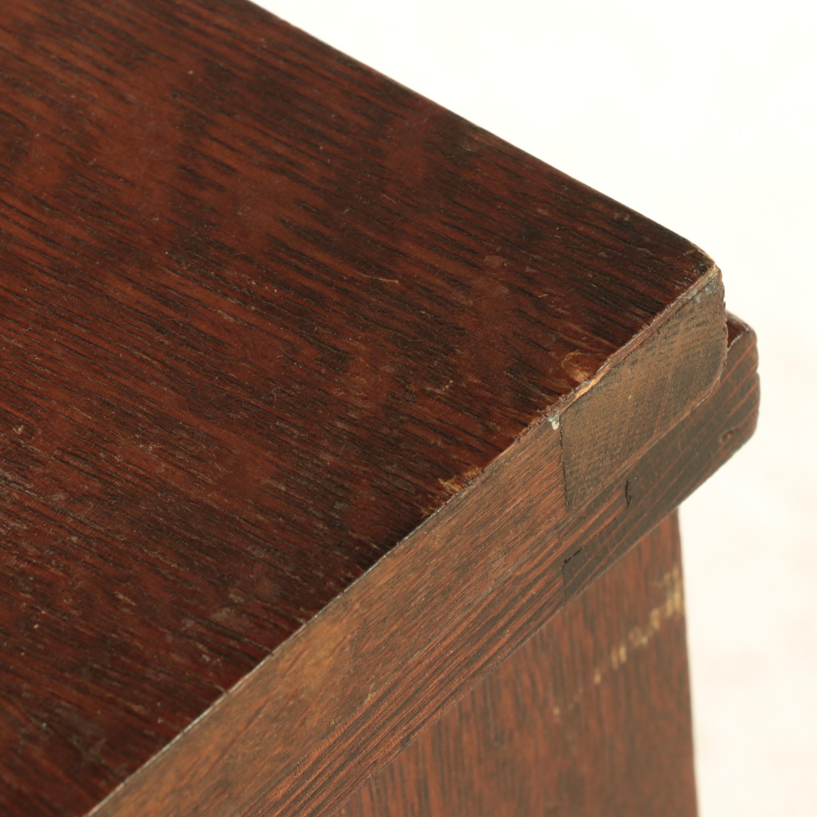 Franklin Egyptian Revival Decorated Treadle Sewing Machine in Oak Cabinet