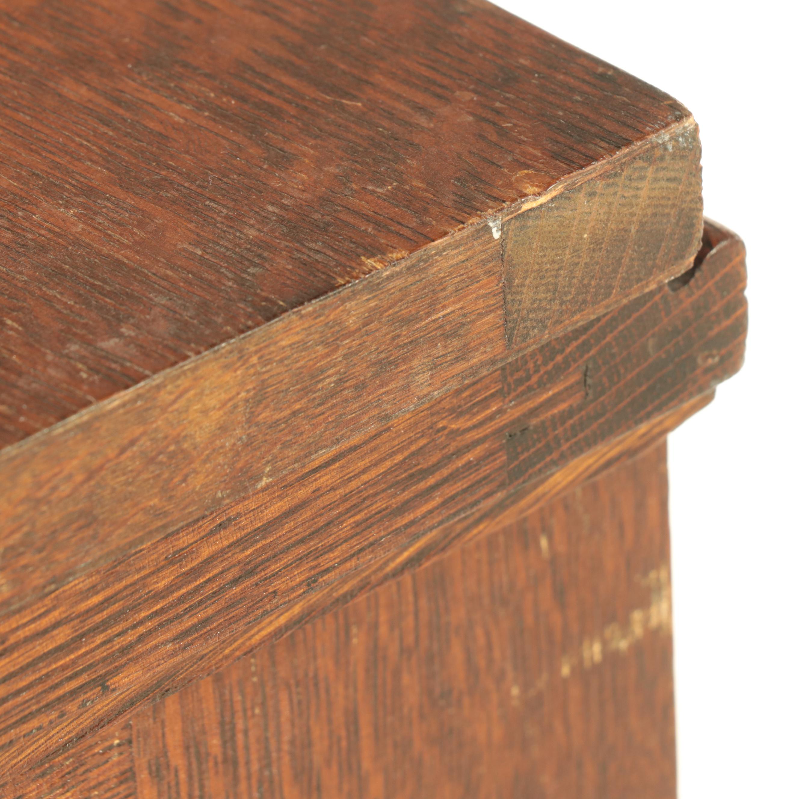 Franklin Egyptian Revival Decorated Treadle Sewing Machine in Oak Cabinet