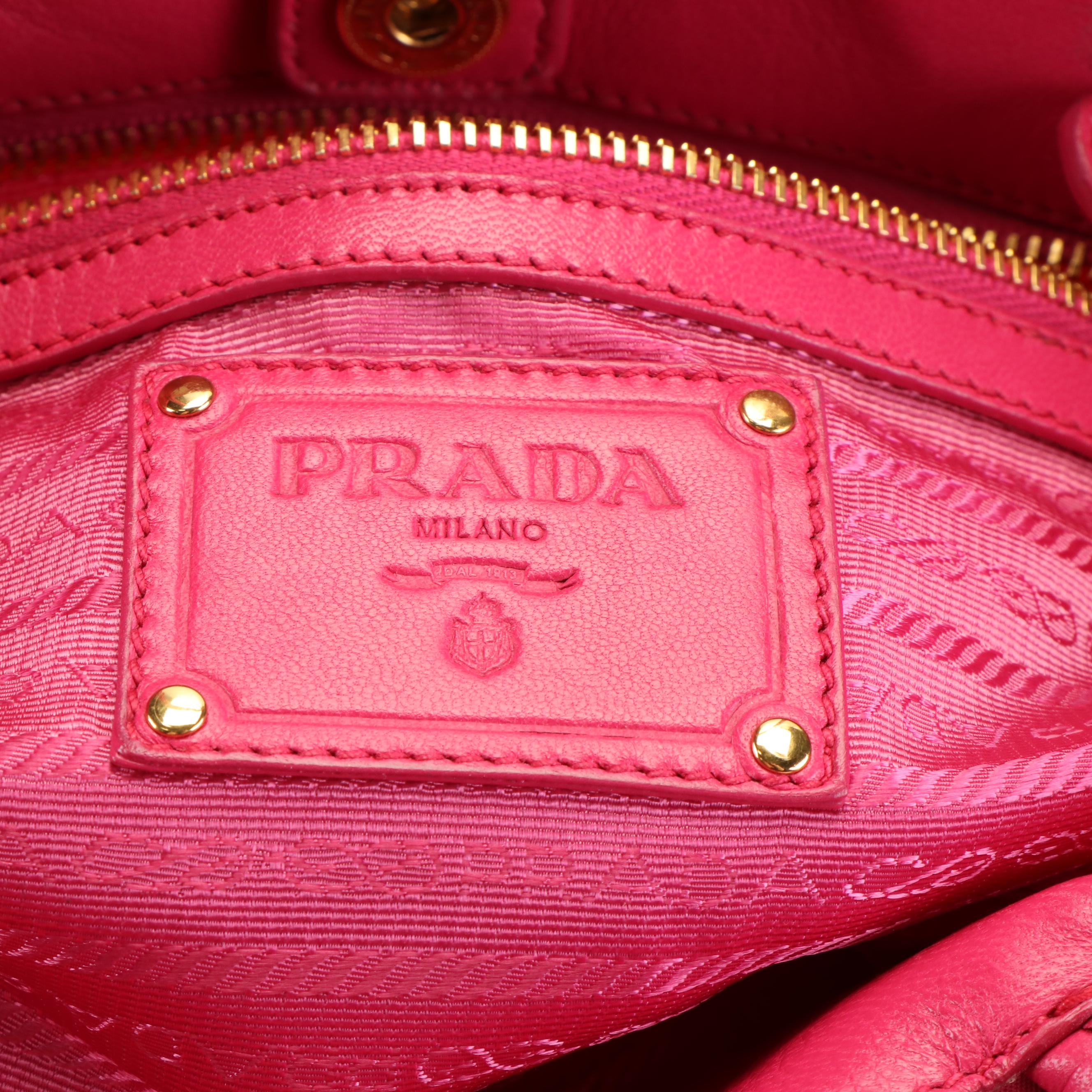 Prada Tote Handbag in Bejeweled Fuschia Tessuto Nylon