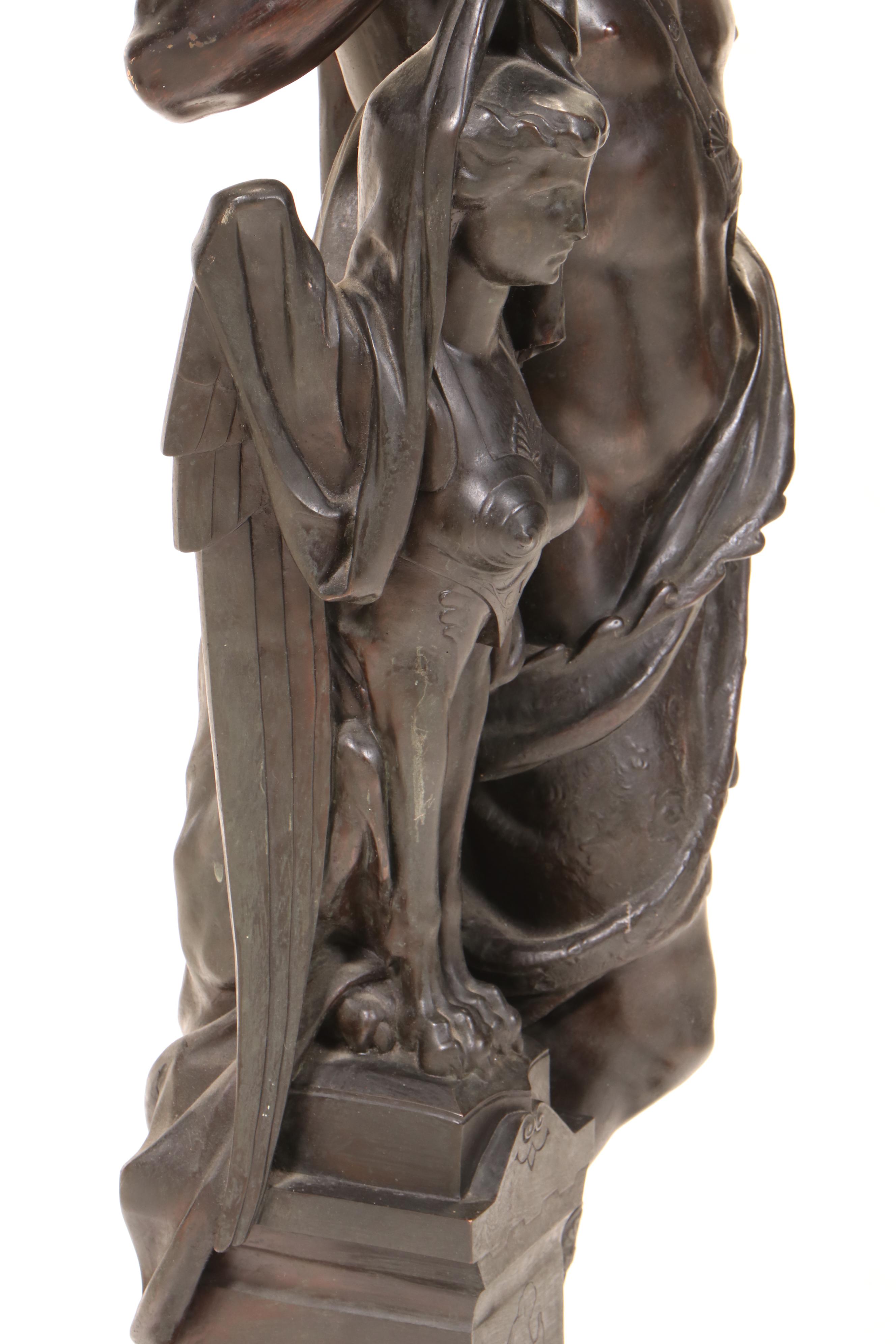 "Oedipus and the Sphinx" Bronze Sculpture After Émile Hébert