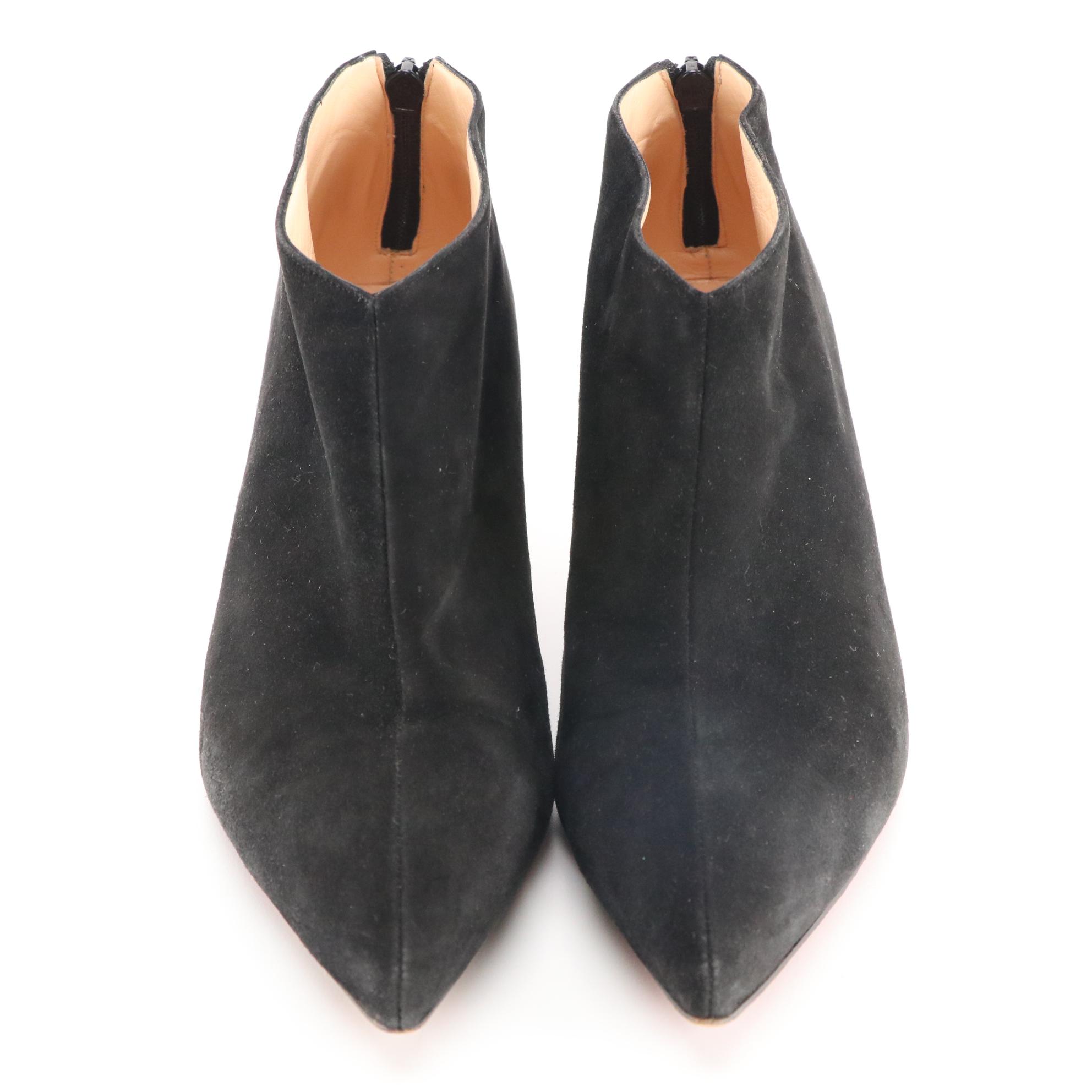 Christian Louboutin Kitten Heel Booties in Black Suede | EBTH