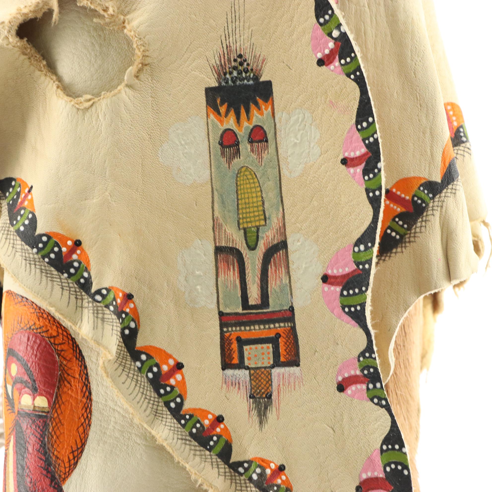 Artisan Crafted Moccasins in Pronghorn/Deer Hide with Handpainted Motifs