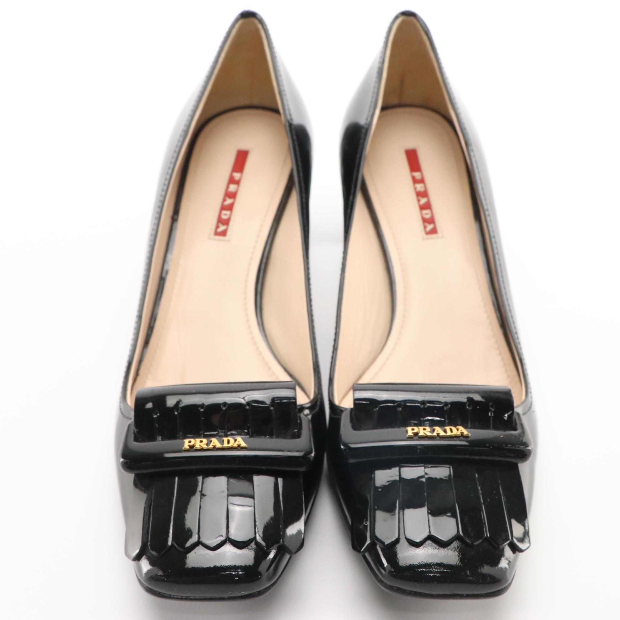 Prada Sport Kiltie Loafers in Patent Leather