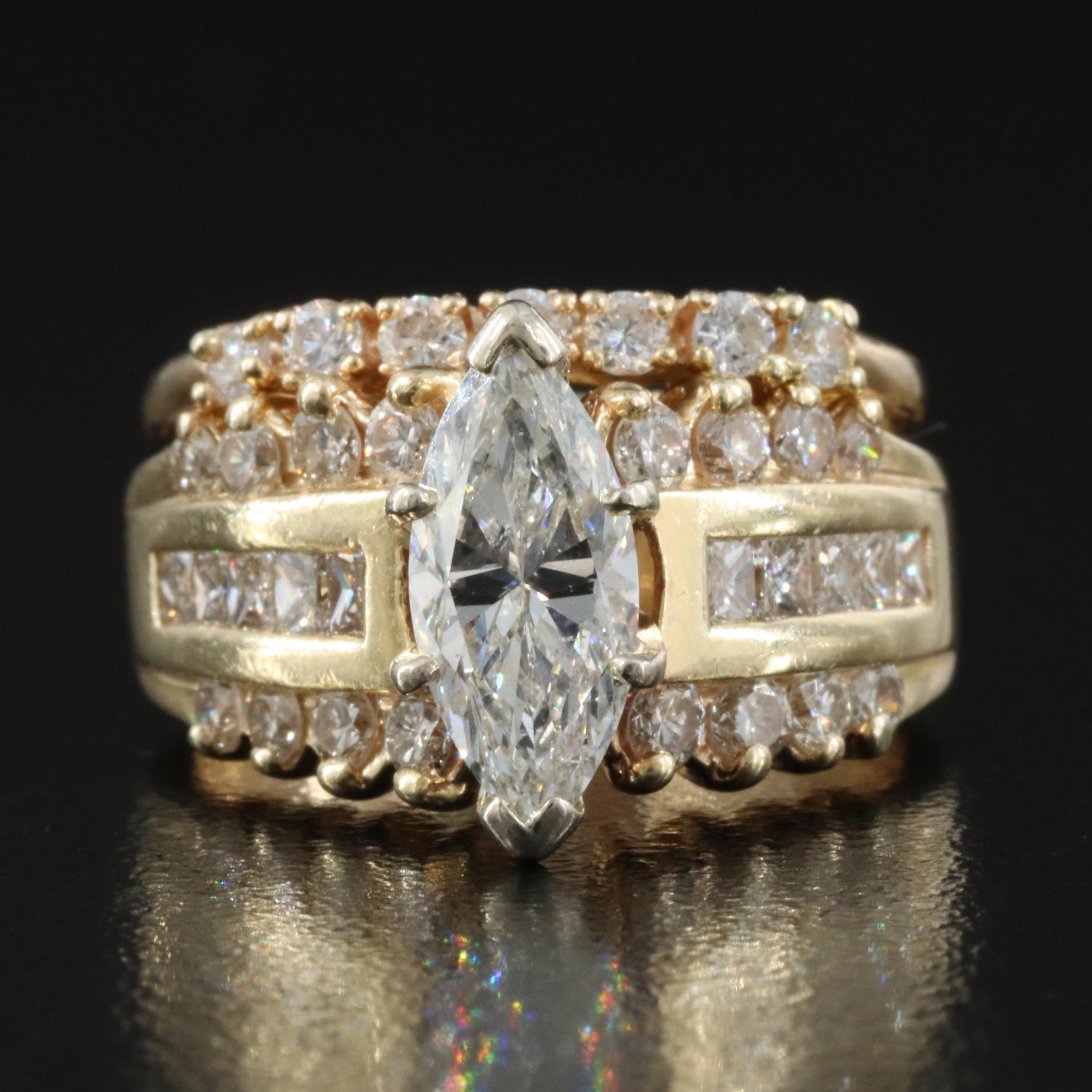 14K 2.53 CTW Diamond Soldered Ring Set