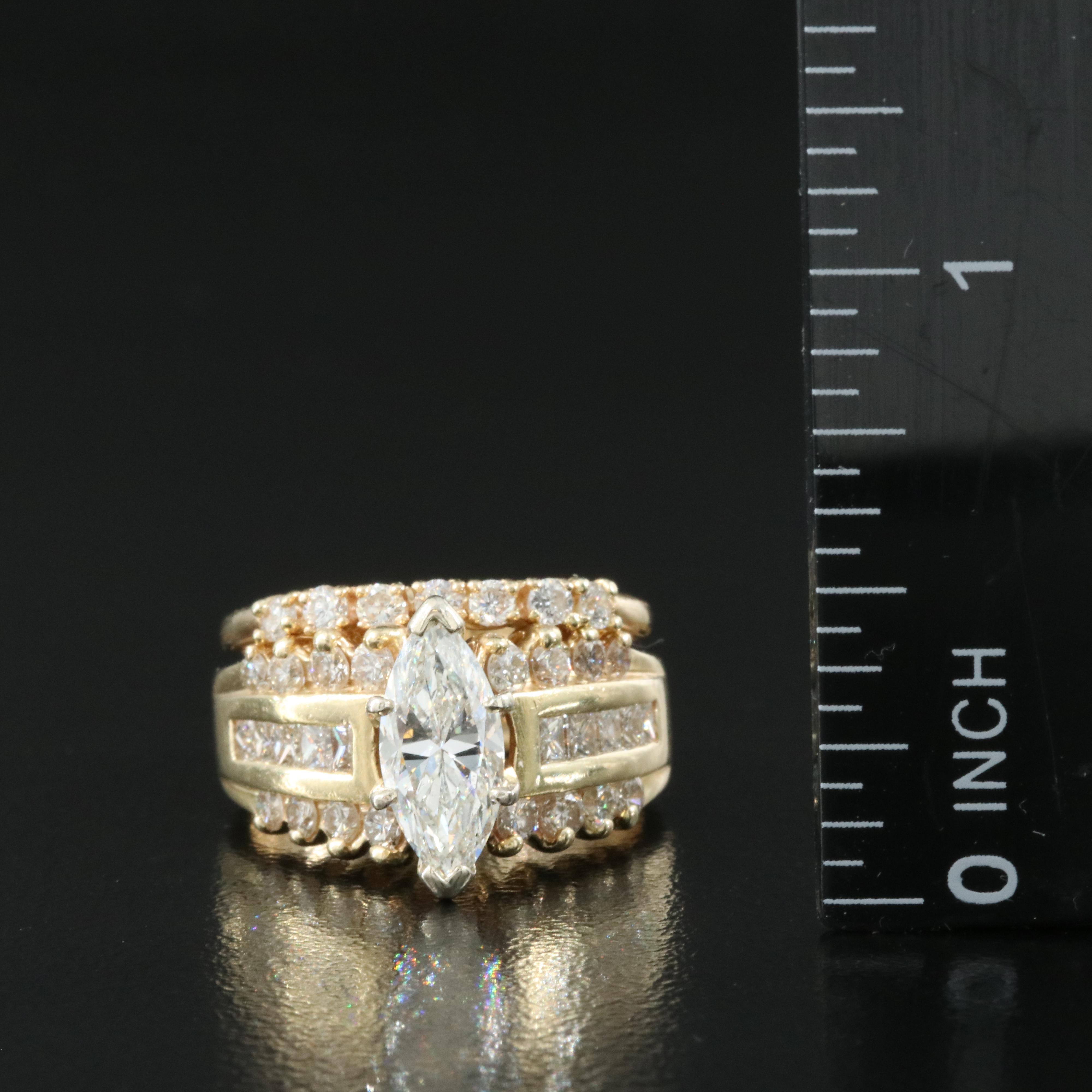 14K 2.53 CTW Diamond Soldered Ring Set