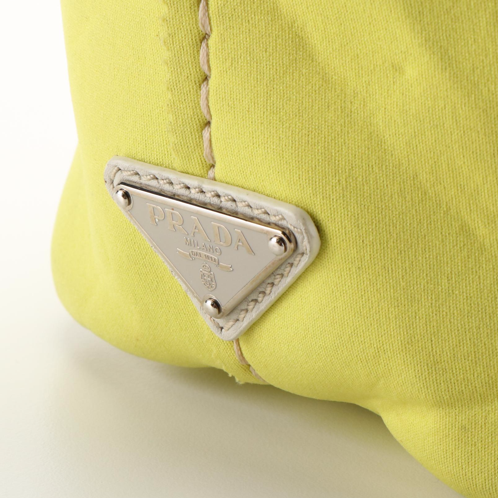 Prada Canapa Ananas Yellow Nylon Tote Bag
