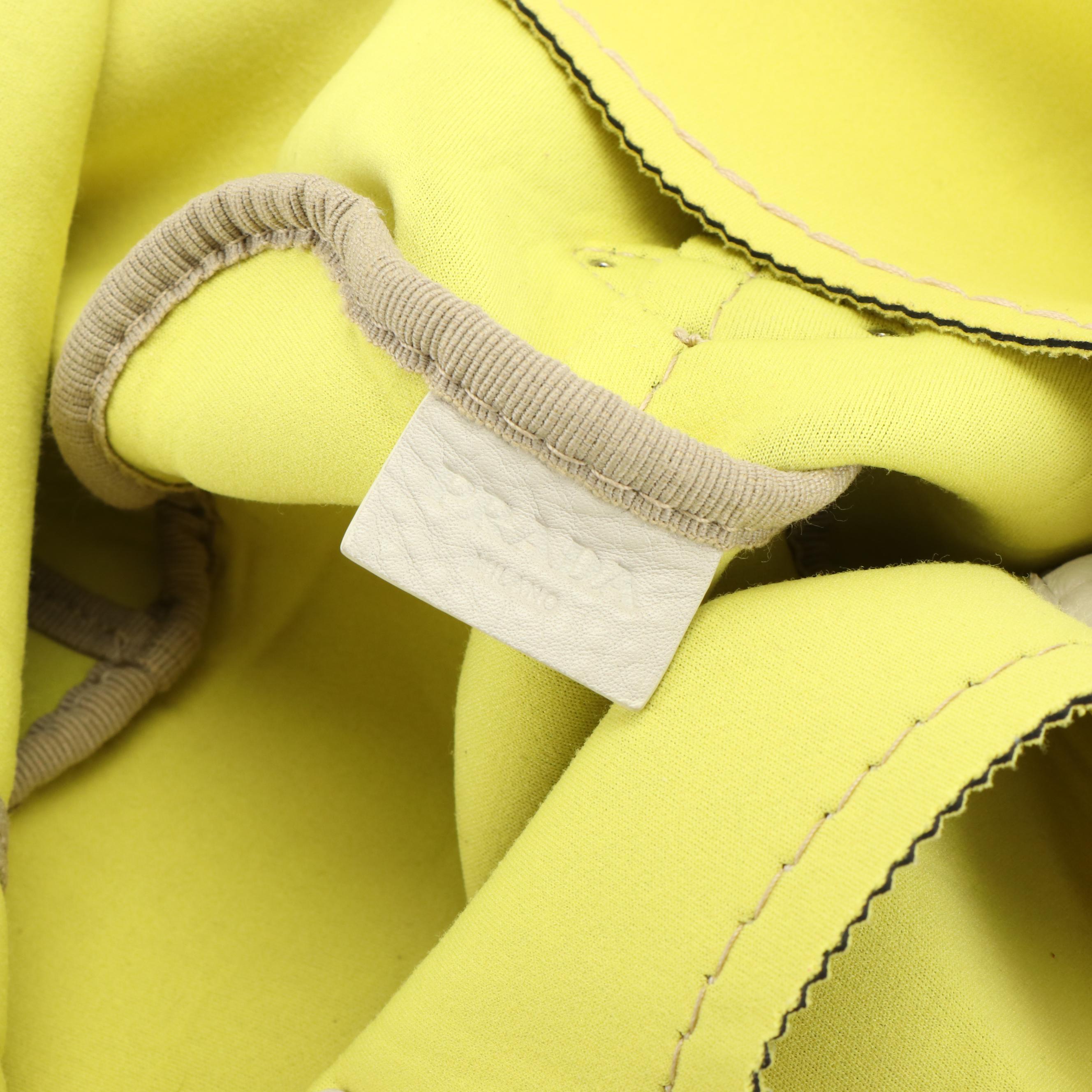 Prada Canapa Ananas Yellow Nylon Tote Bag