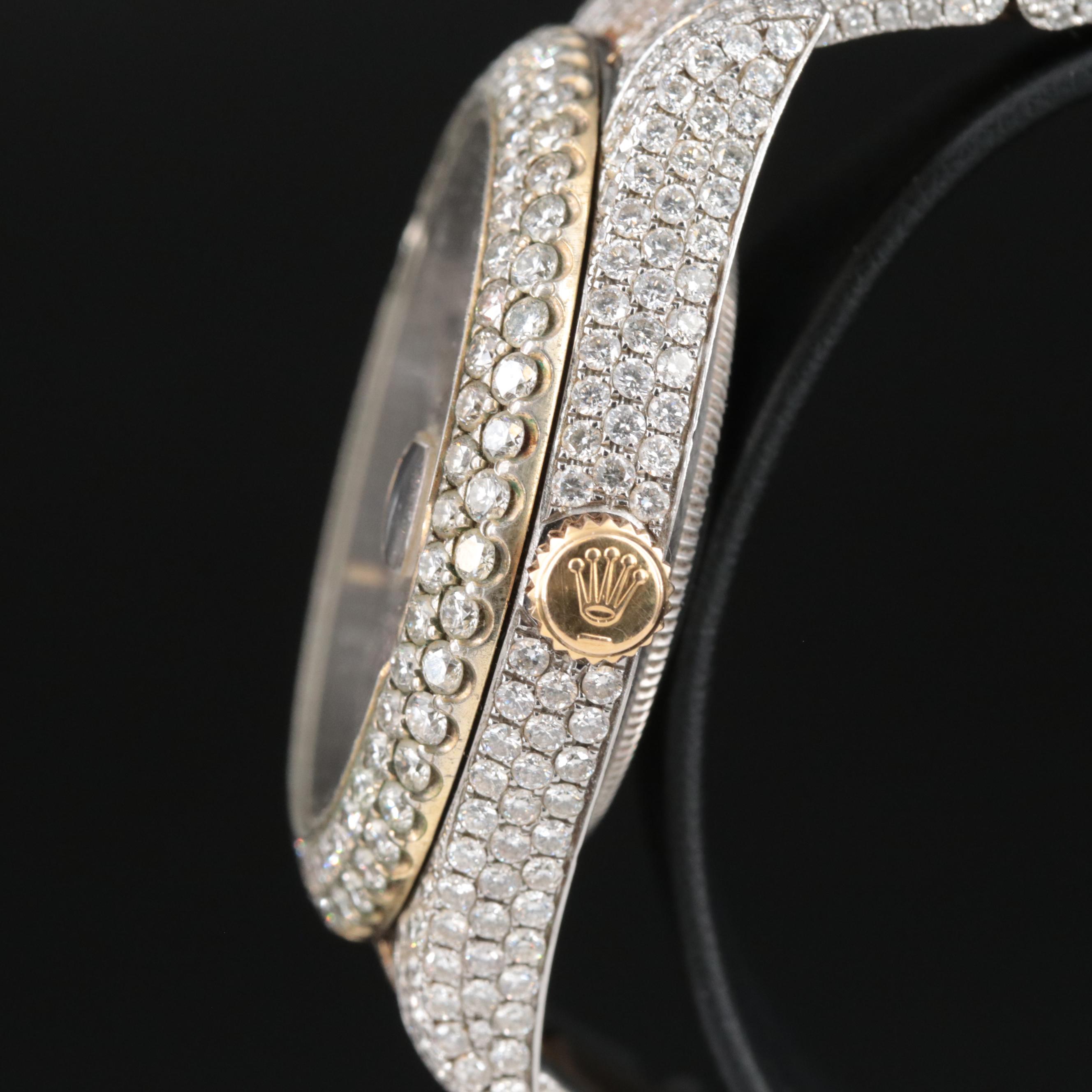 Rolex Custom 24.53 CTW Diamond Dial, Case and Band Datejust II Watch