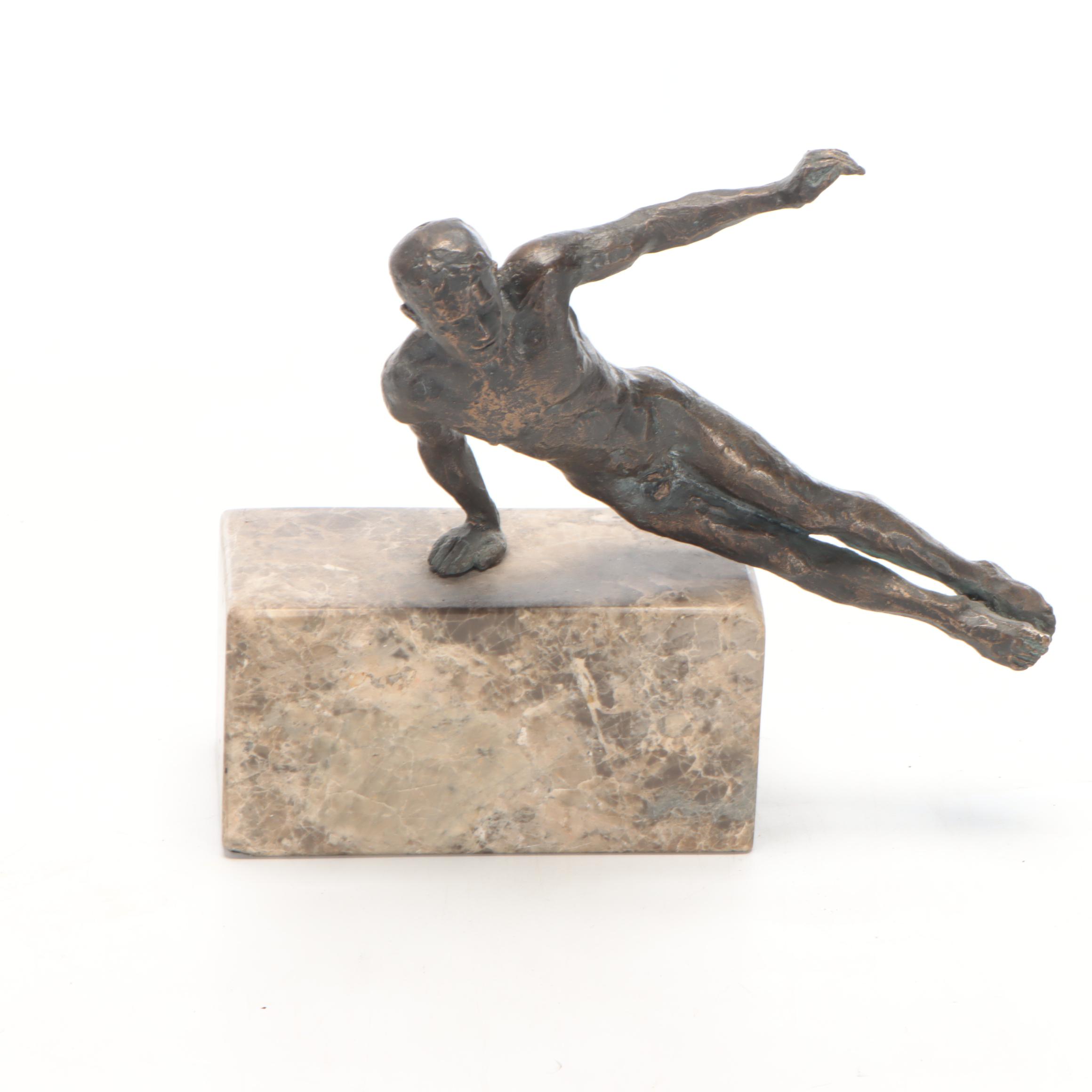 Patinated Brass Gymnast Figurine
