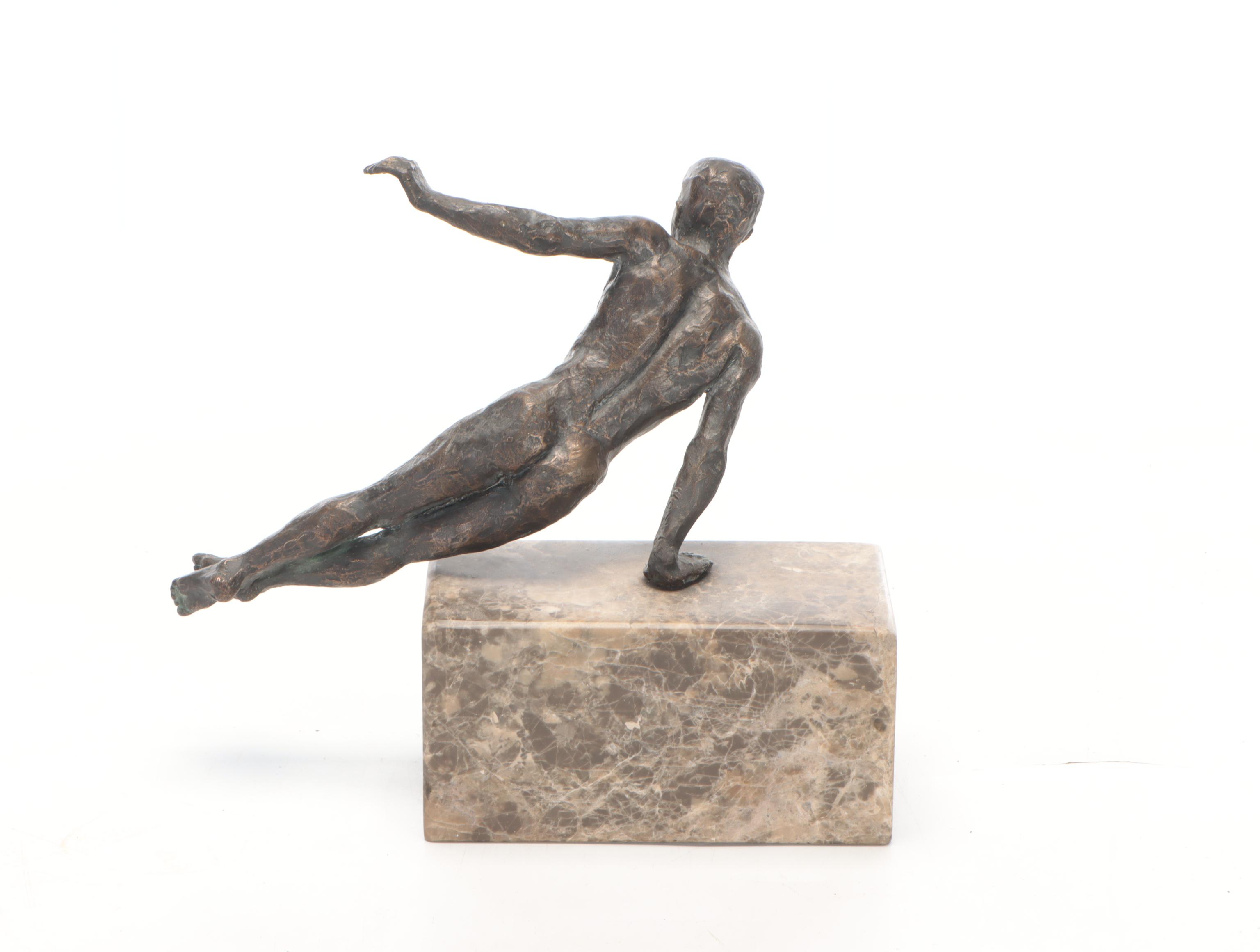 Patinated Brass Gymnast Figurine