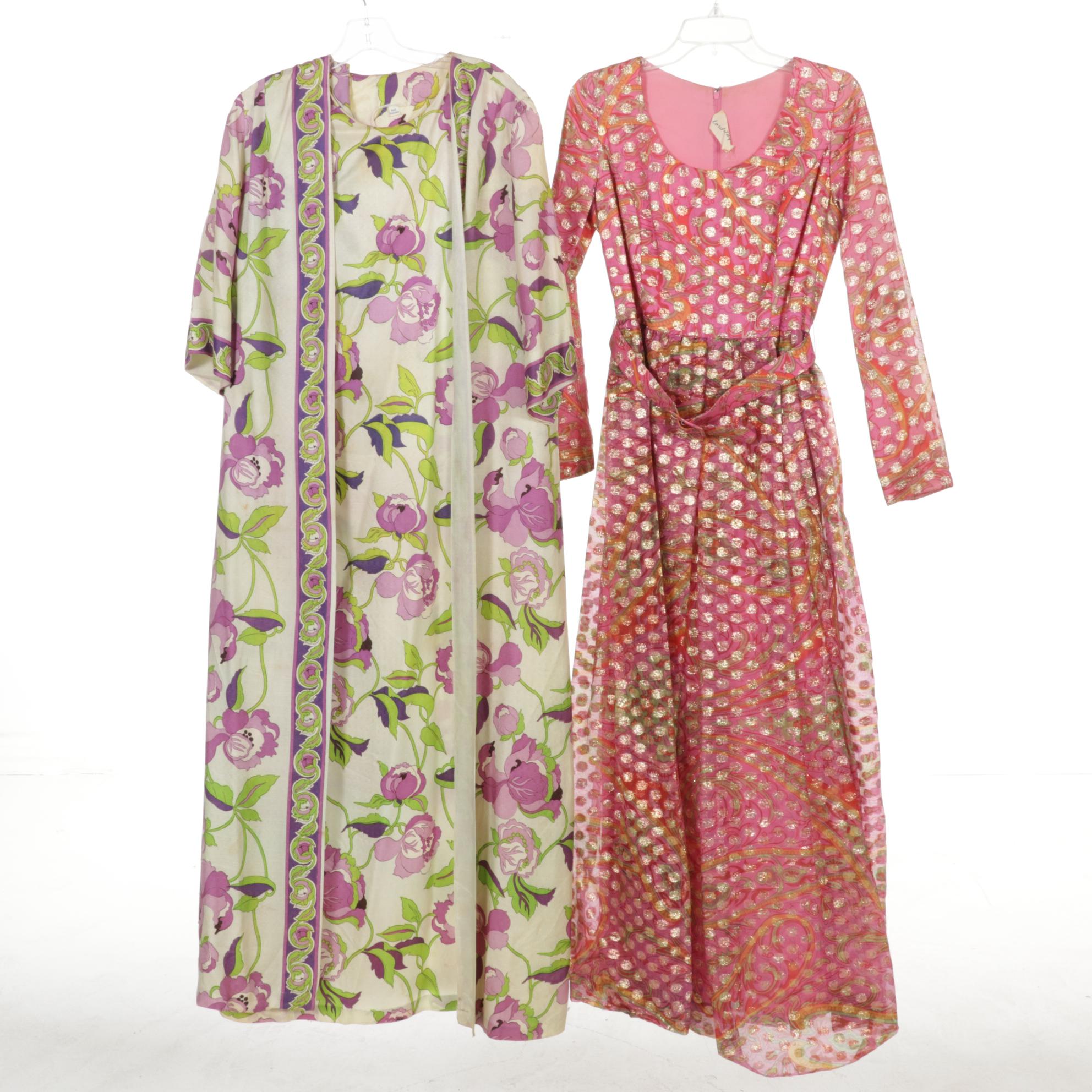 Lord & Taylor Long Sleeve Evening Dress with Three Patterned Caftans