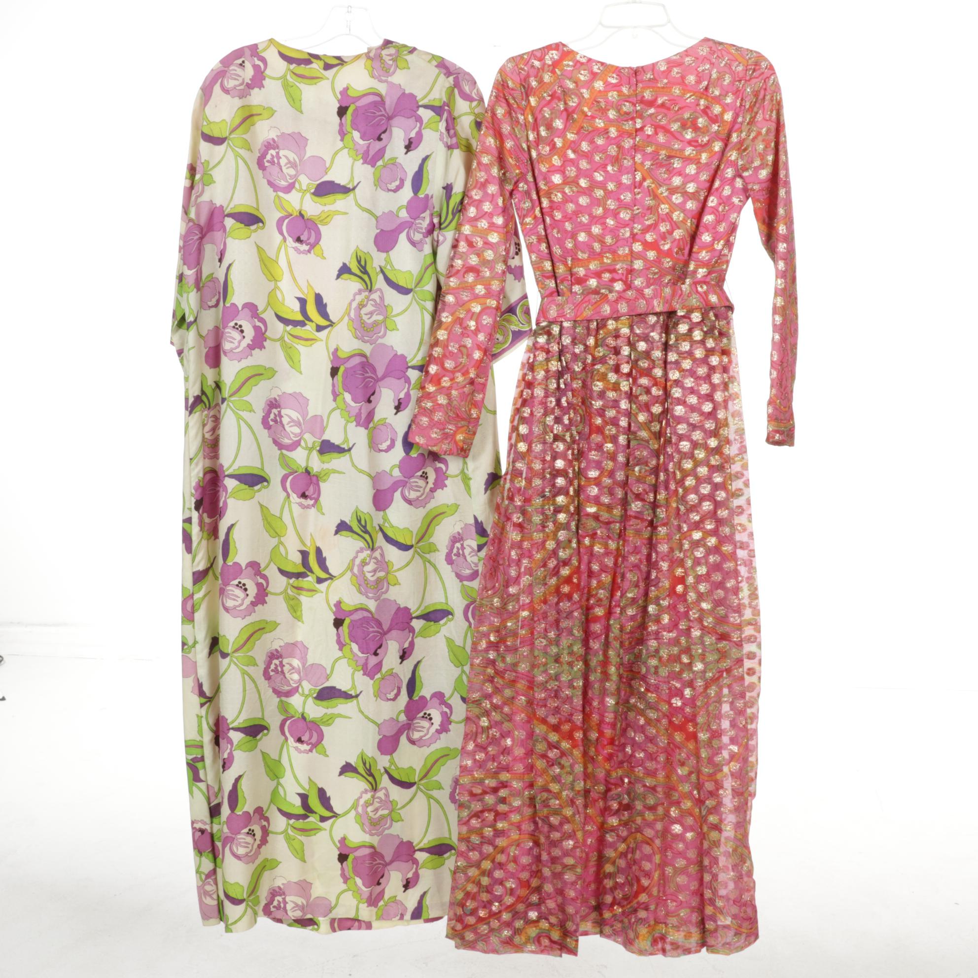 Lord & Taylor Long Sleeve Evening Dress with Three Patterned Caftans