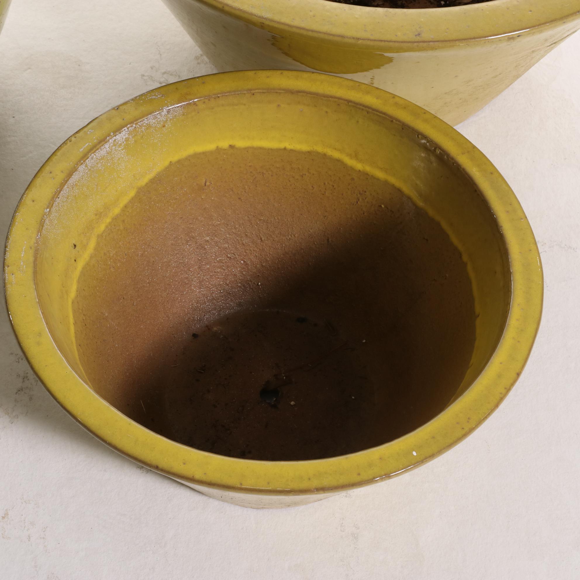 Yellow Glazed Ceramic Outdoor Planters