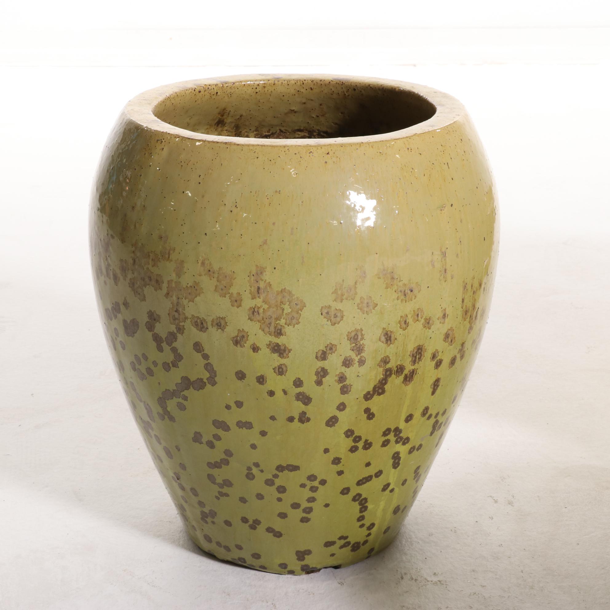 Yellow Glazed Ceramic Outdoor Planters