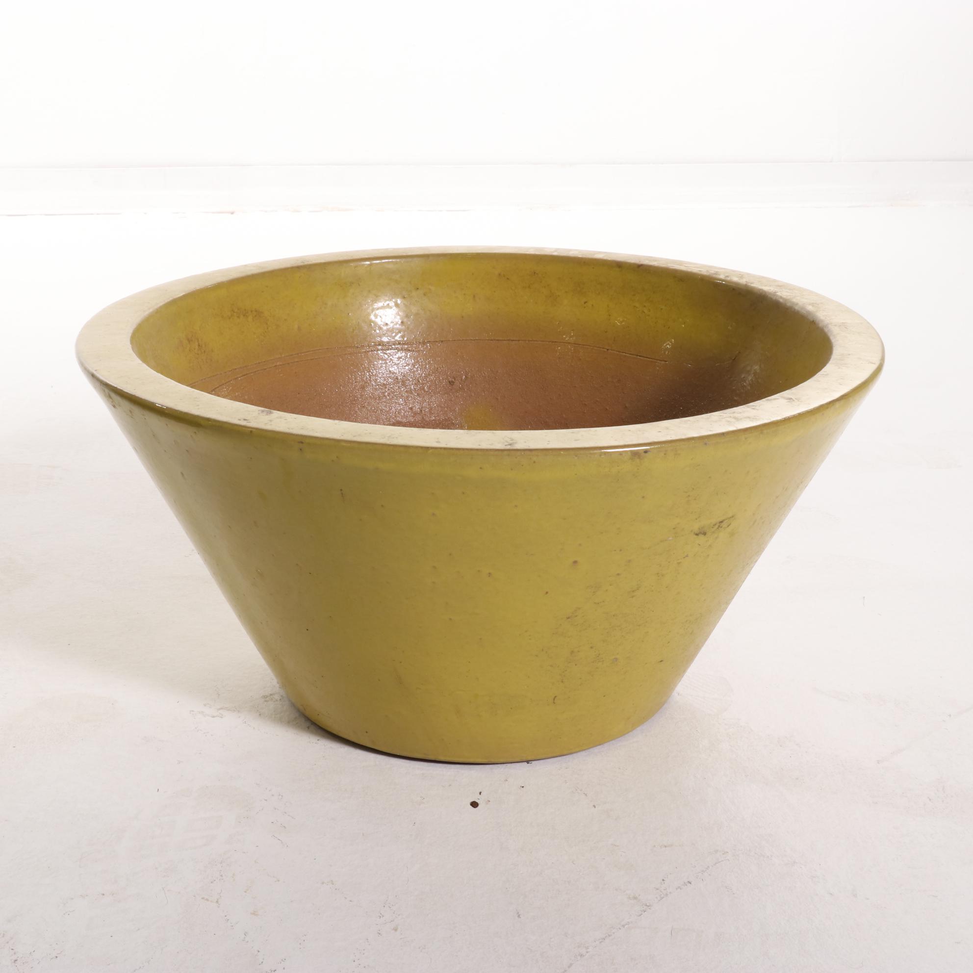 Yellow Glazed Ceramic Outdoor Planters