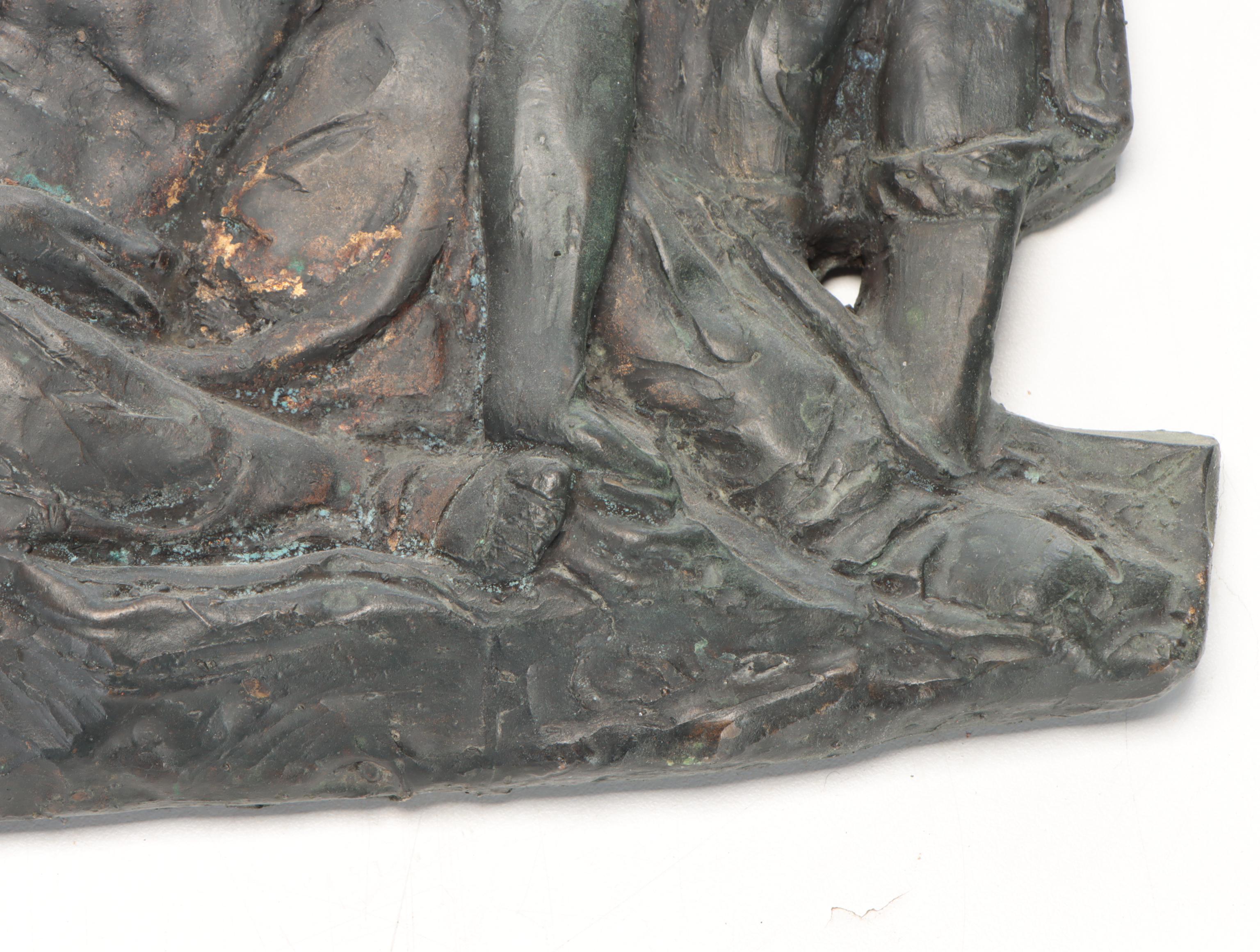 Cast Metal "Lamentation Over the Dead Christ" Bas Relief after Donatello