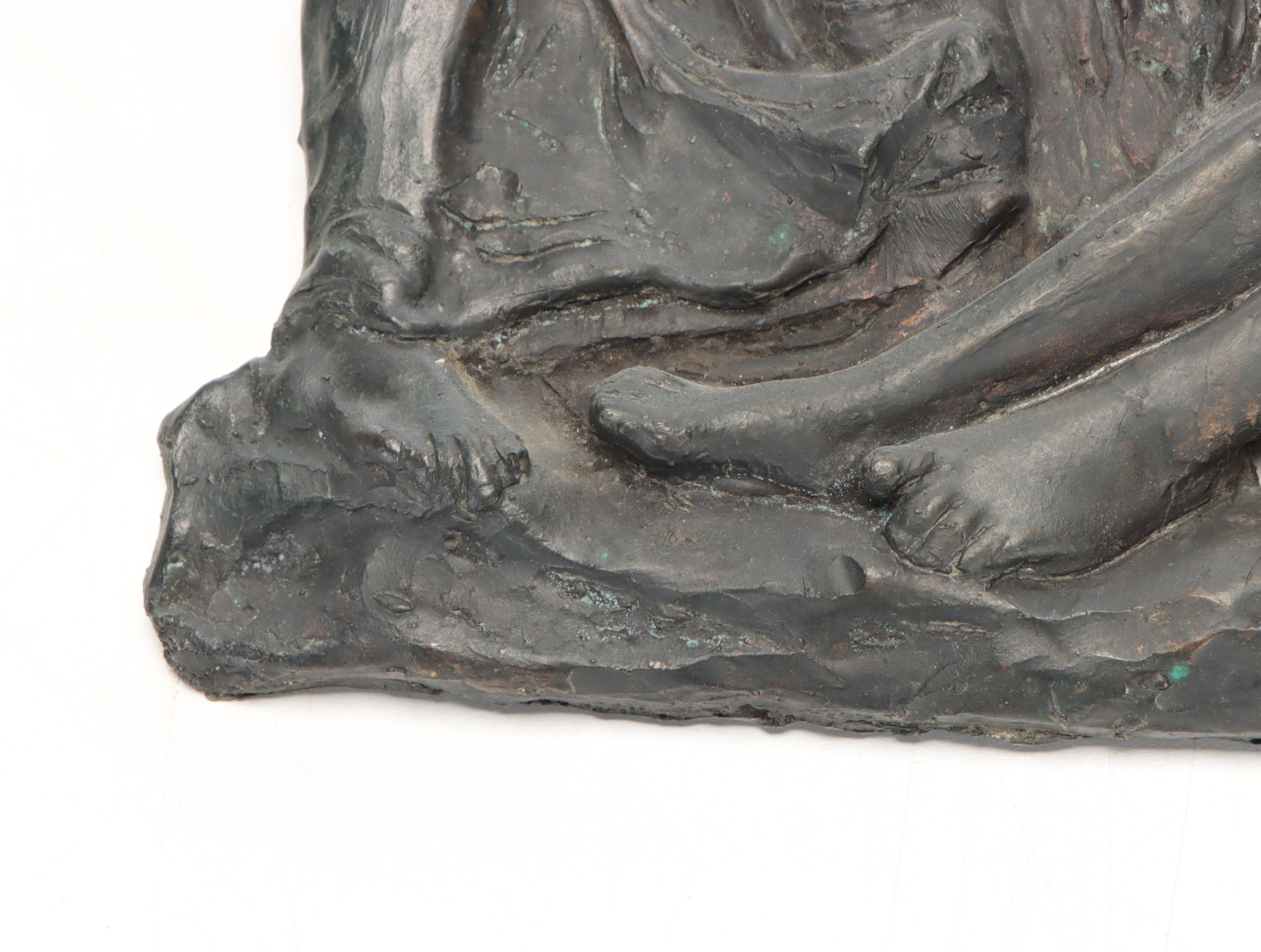 Cast Metal "Lamentation Over the Dead Christ" Bas Relief after Donatello