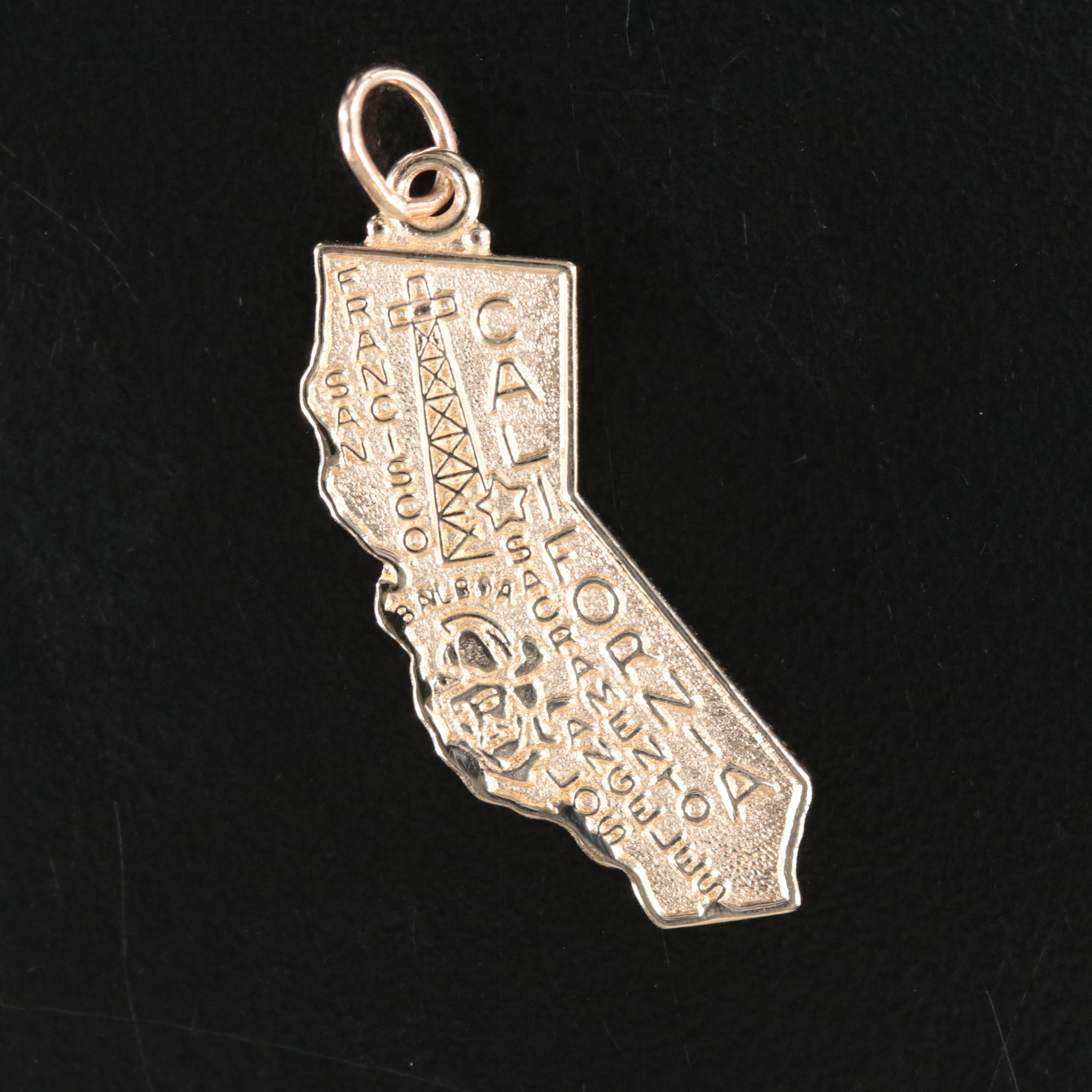 14K California Charm Pendant